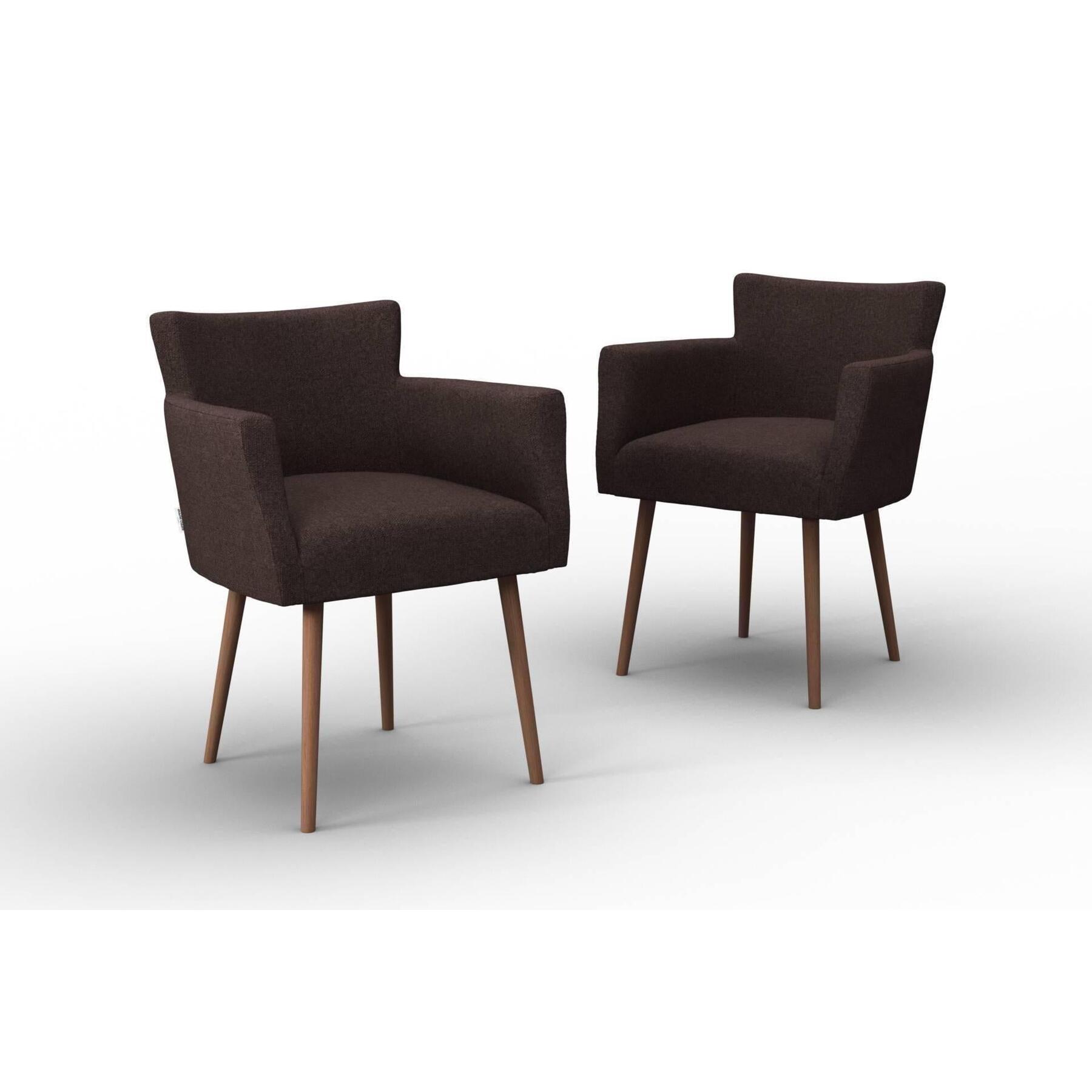 NADUVI Collection Set van 2 eetkamerstoelen Billie linnen