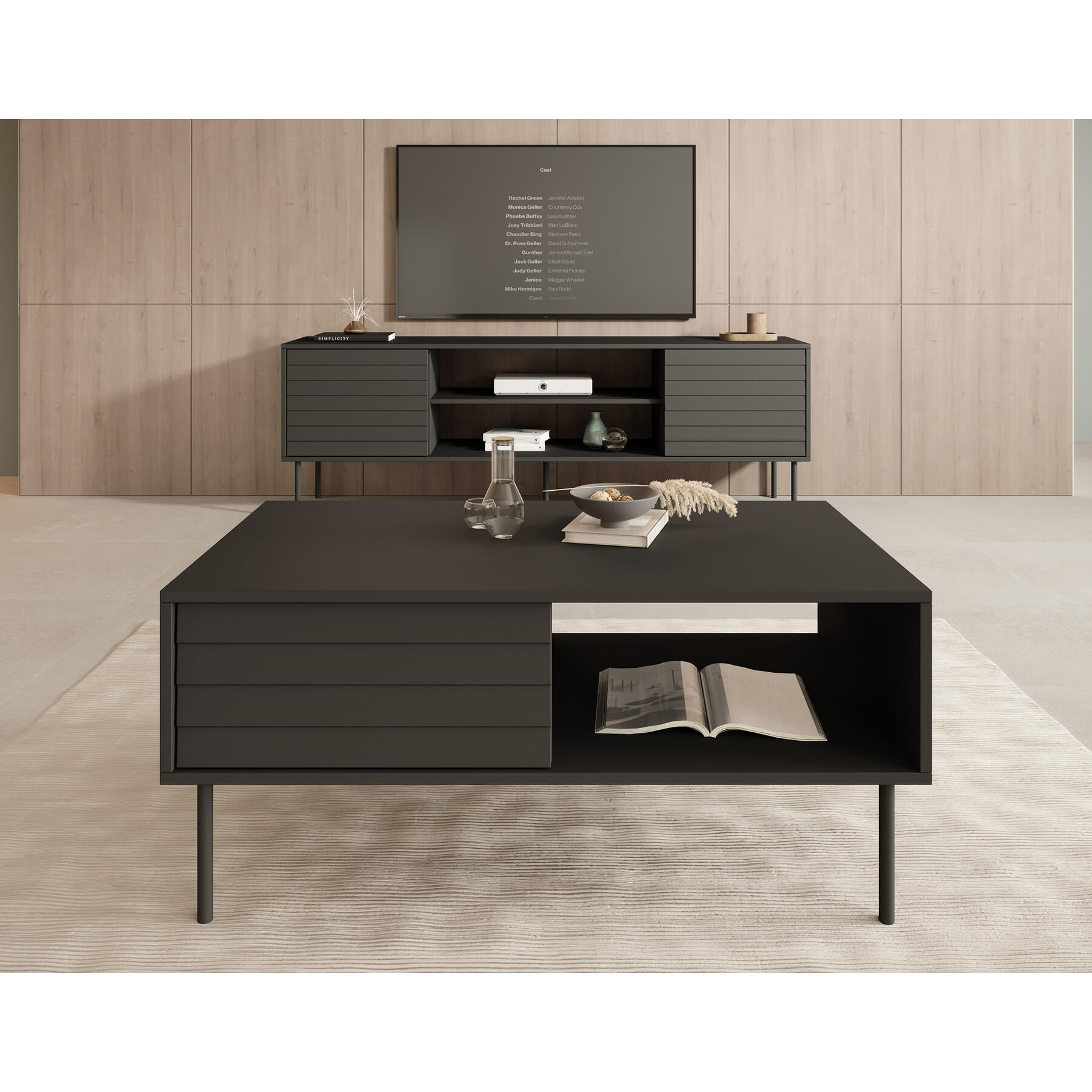 Meubella Salontafel Cordoba - Zwart - 100 cm