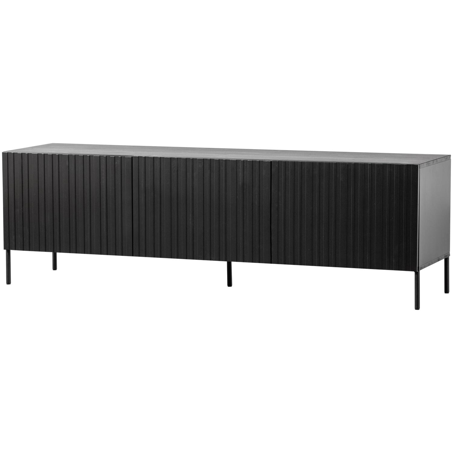 WOOOD Grand Gravure TV Meubel - Grenen - Zwart - 56x180x46