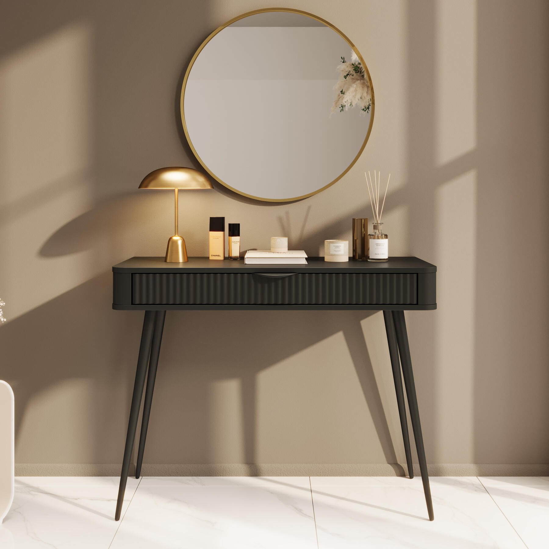 Meubella Kaptafel Lima - Zwart - 100 cm