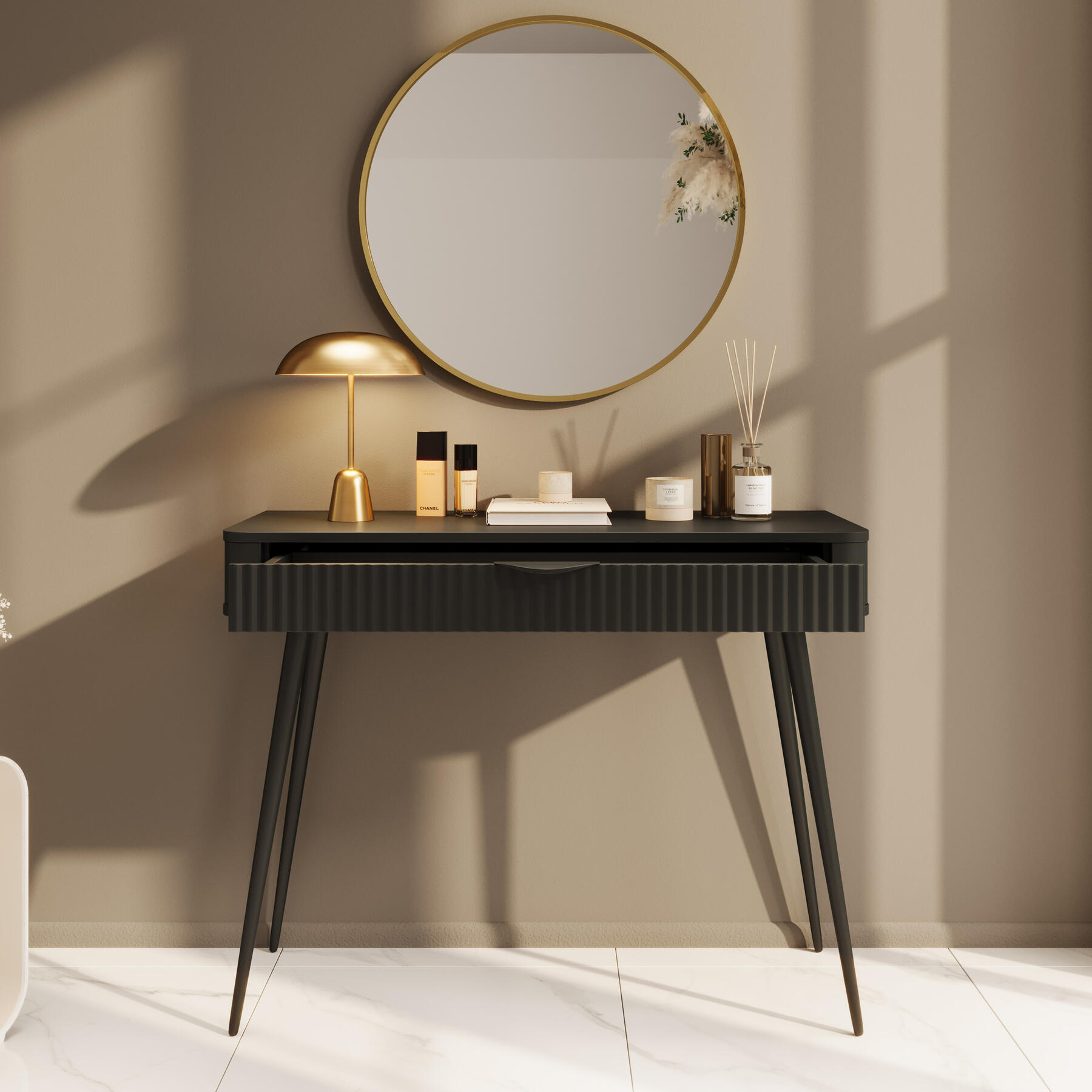 Meubella Kaptafel Lima - Zwart - 100 cm