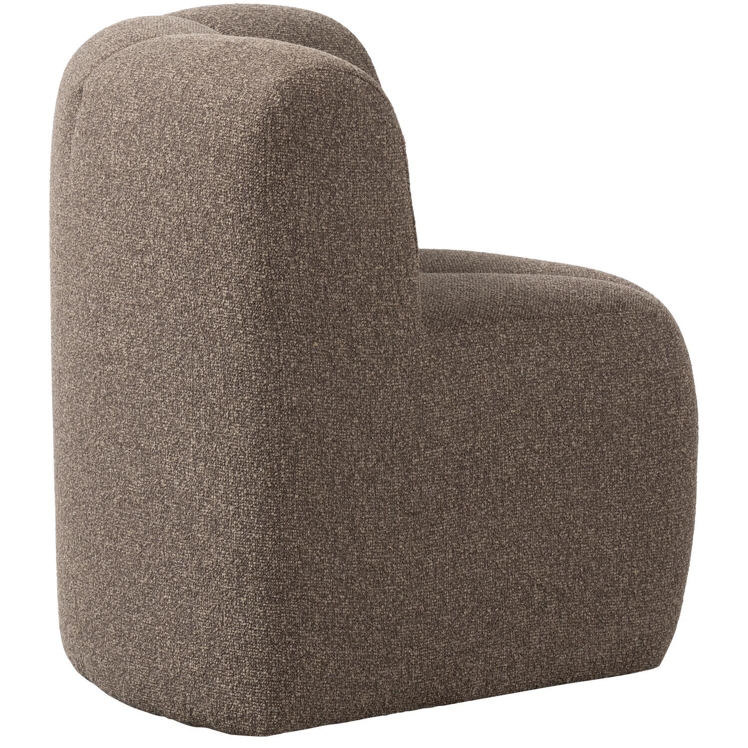 WOOOD Mojo Eetbankje Hoek Met Rugleuning - Bouclé - Bruin Melange