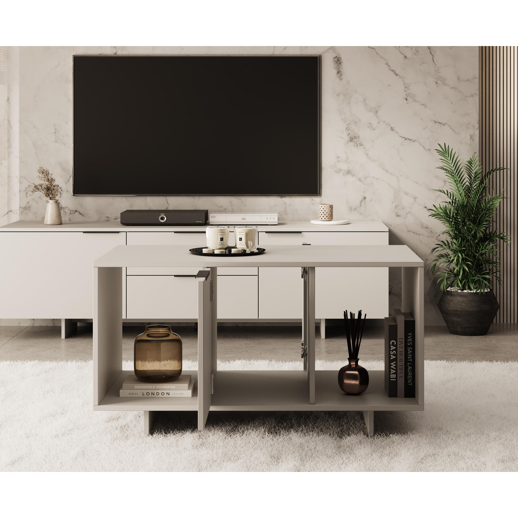 Meubella Salontafel Ankara - Beige - 100 cm