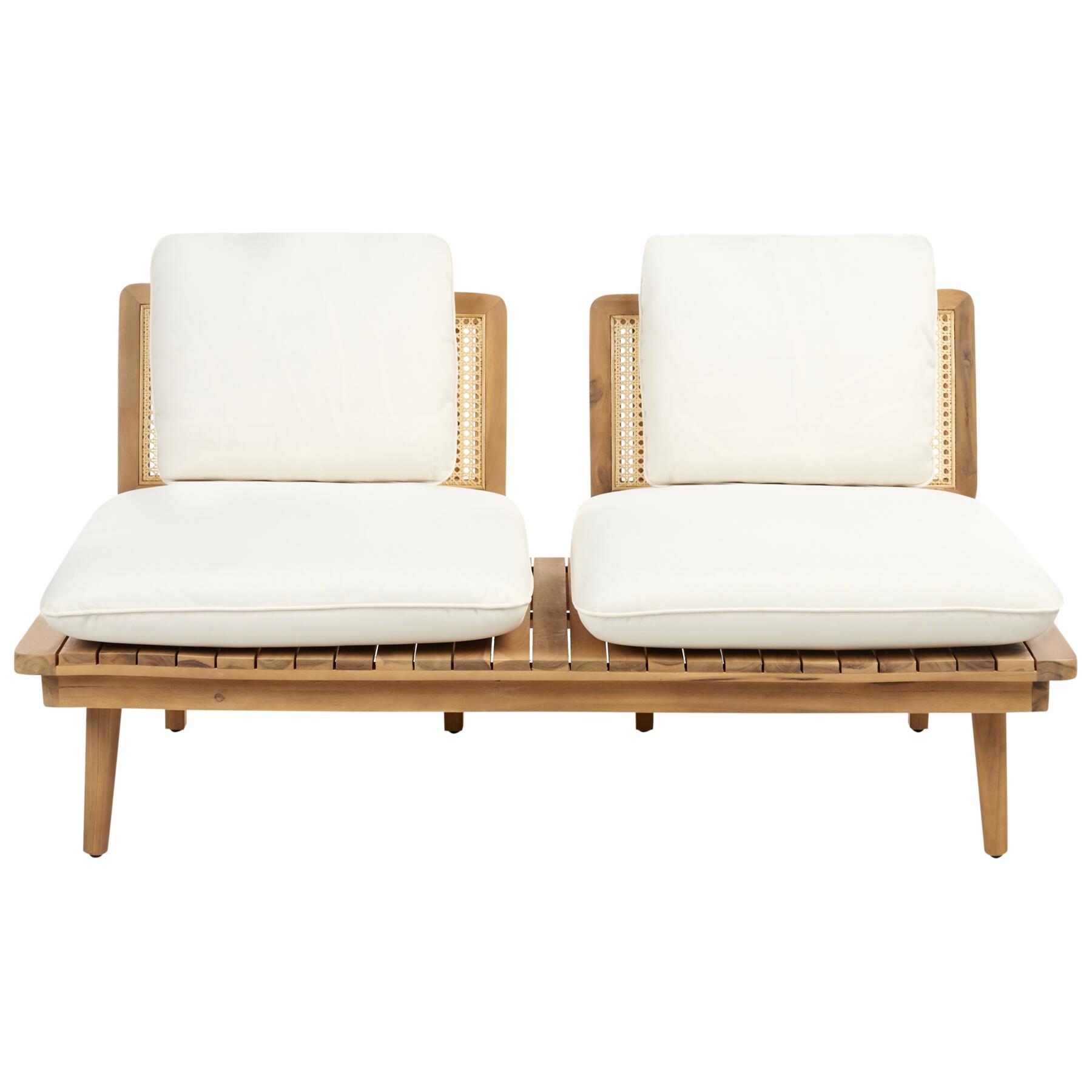Beliani - ACCADIA - Loungeset - Lichtbeige - Acaciahout