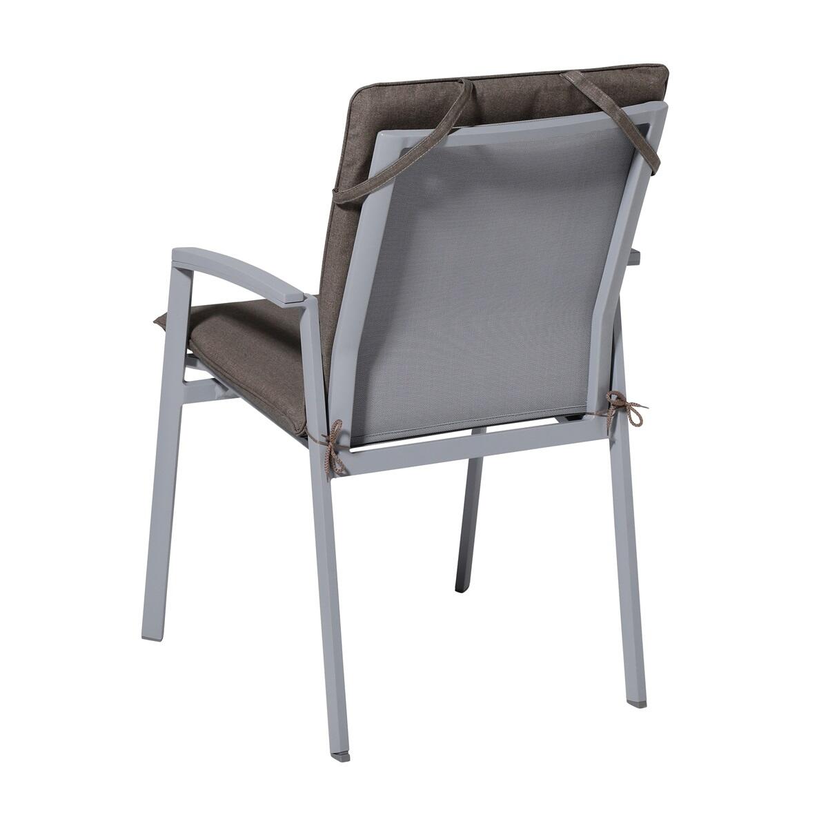 Madison -  Stapelstoelkussen Oxford taupe - Ca. 97x49 cm - Set van 4