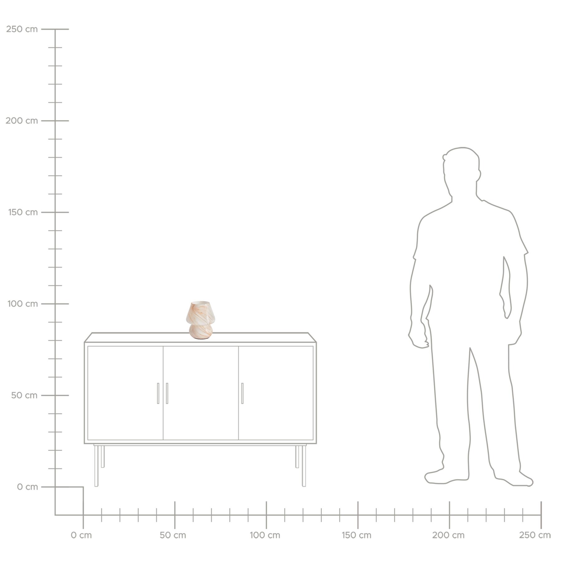 Beliani - LOBO - Tafellamp - Beige - Glas