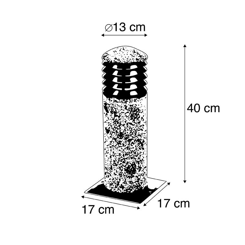 QAZQA Buitenlamp graniet met grondpin en kabelmof 40cm IP55 - Happy