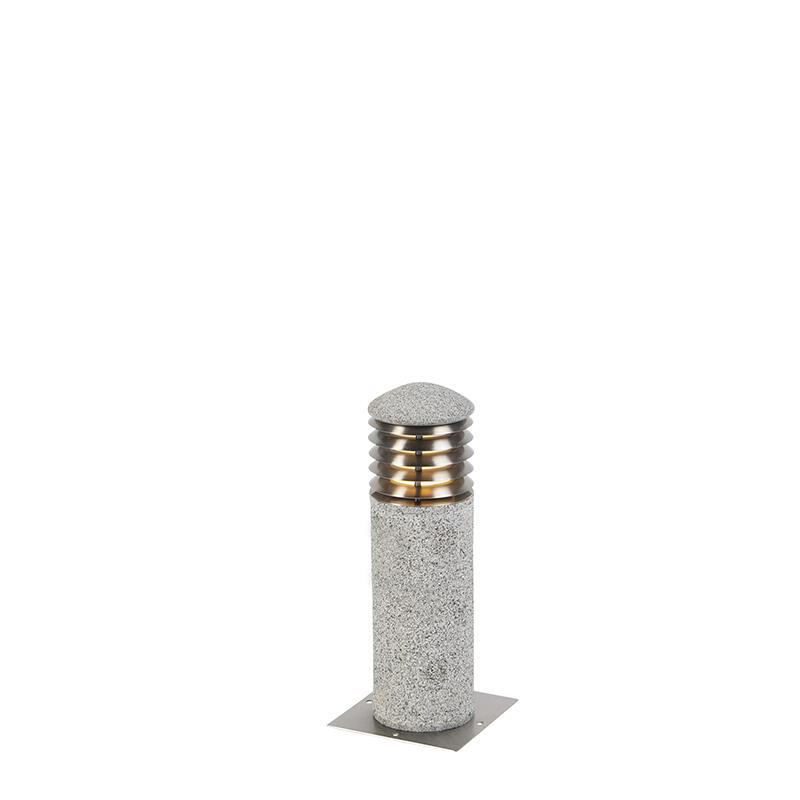 QAZQA Buitenlamp graniet met grondpin en kabelmof 40cm IP55 - Happy