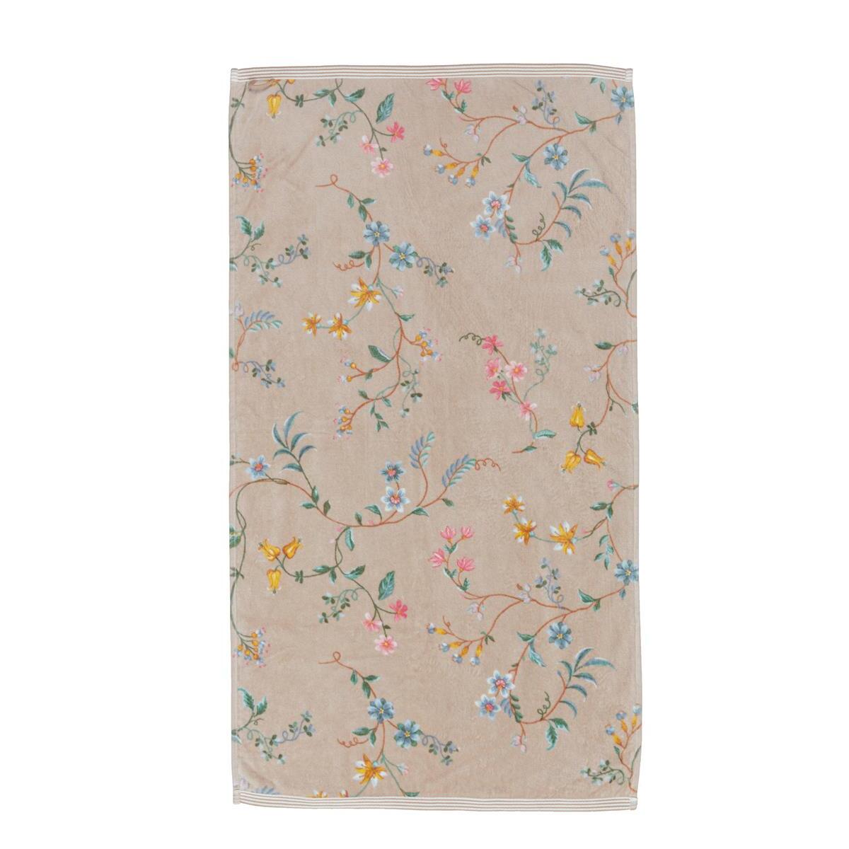 Pip Studio Les Fleurs - Douchehanddoek - Khaki - 55x100 cm