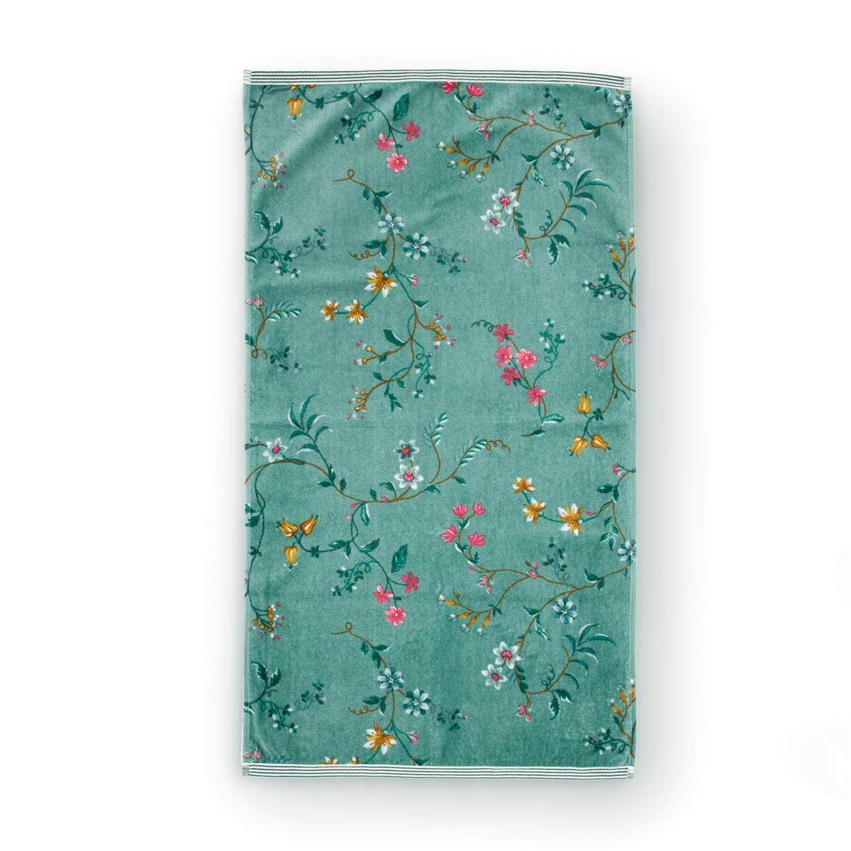 Pip Studio Les Fleurs - Douchehanddoek - Groen - 55x100 cm