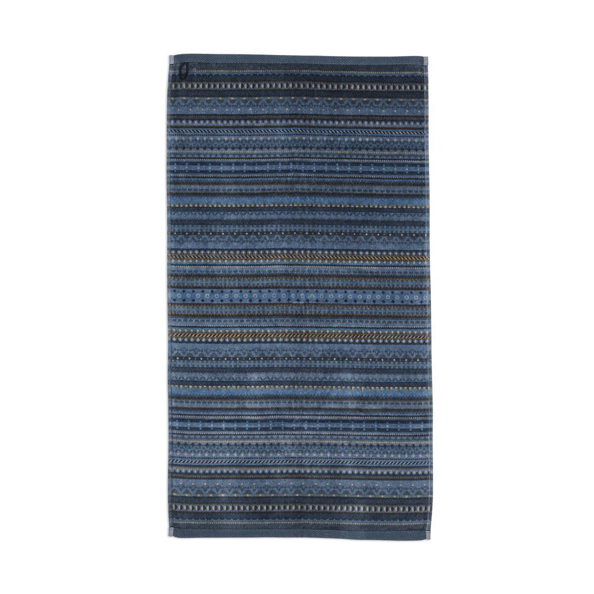 Pip Studio Geometric Print - Douchehanddoek - Donker Blauw - 55x100 cm