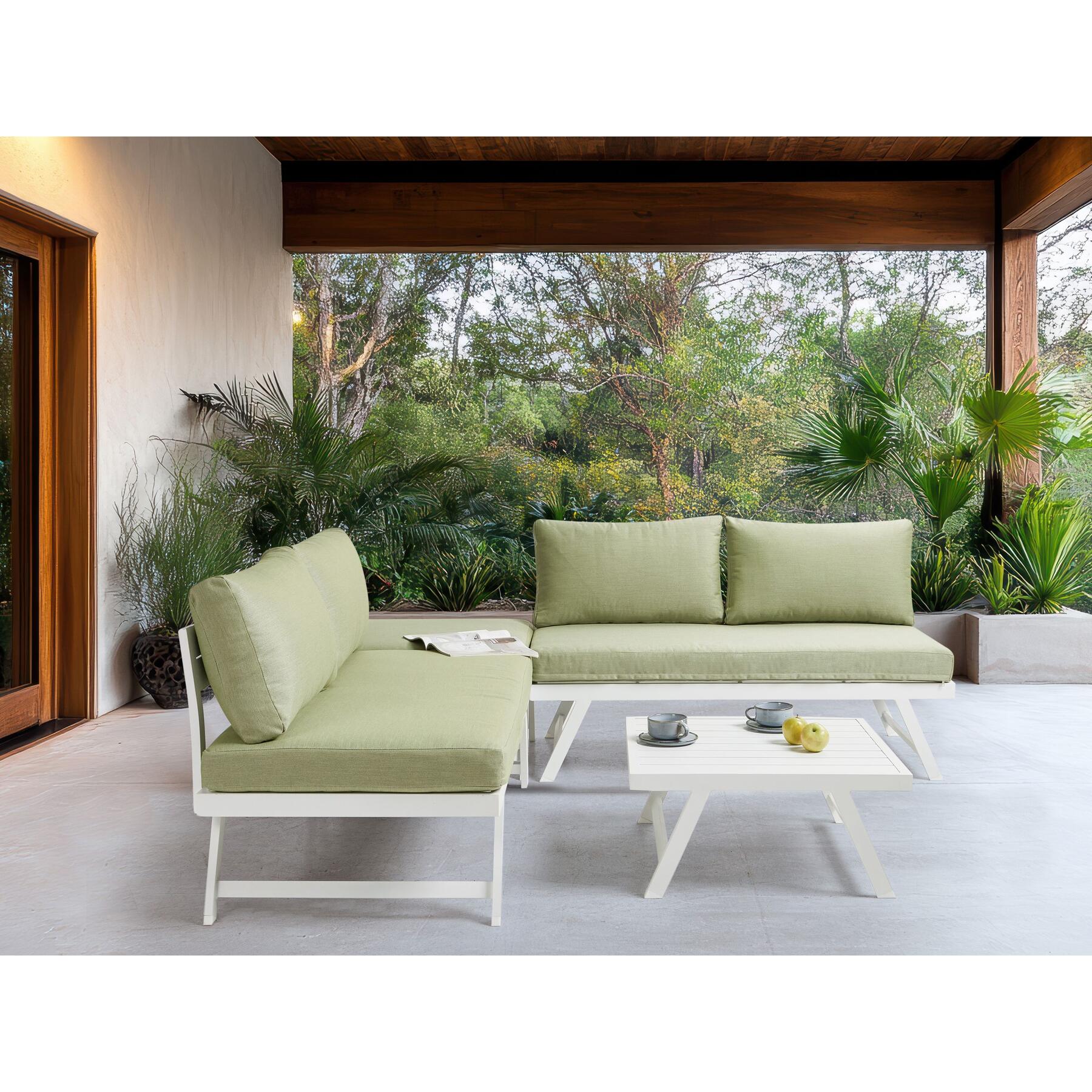 Beliani - COCCORINO - Loungeset voor 5 - Groen - Aluminium