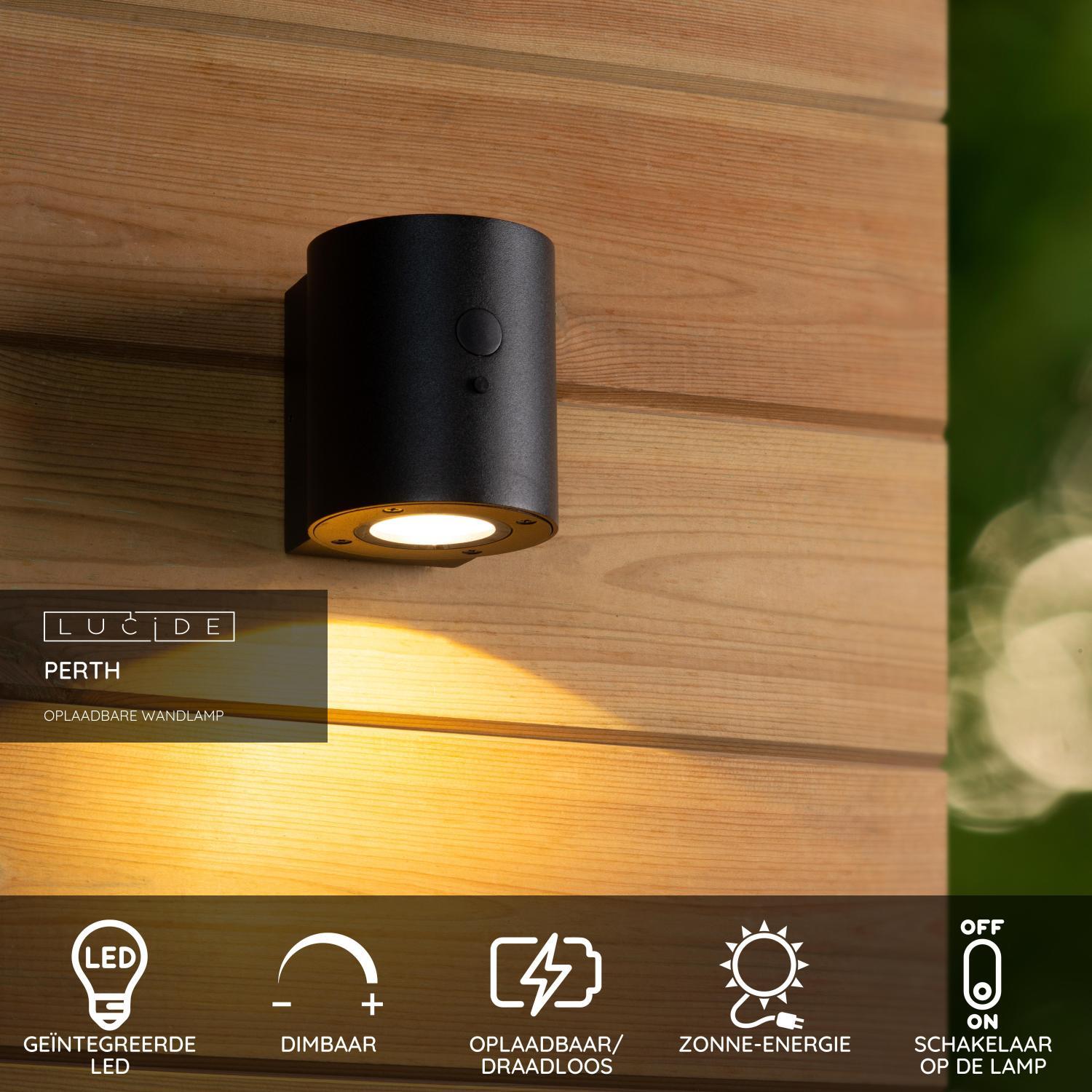 Lucide PERTH Wandlamp - Zwart