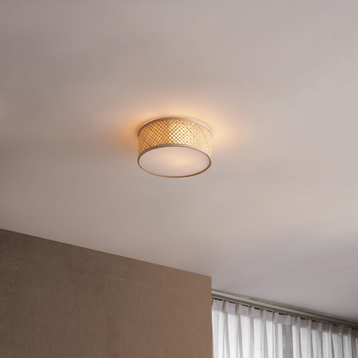 QAZQA Oosterse plafondlamp bamboe naturel 30cm - Tremmo