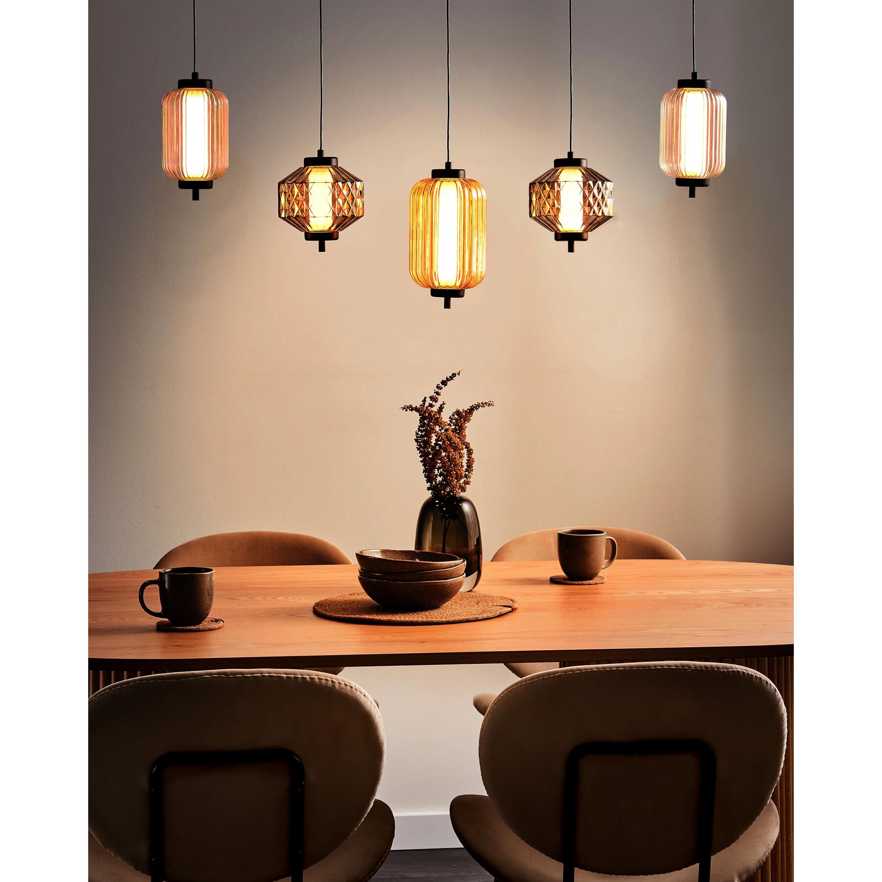 Beliani - SULLANE - Hanglamp 5 lampen - Meerkleurig - Glas