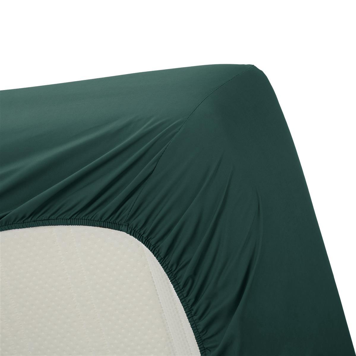 Ambiante Katoen - Hoeslaken - 140x220 - Donker Groen