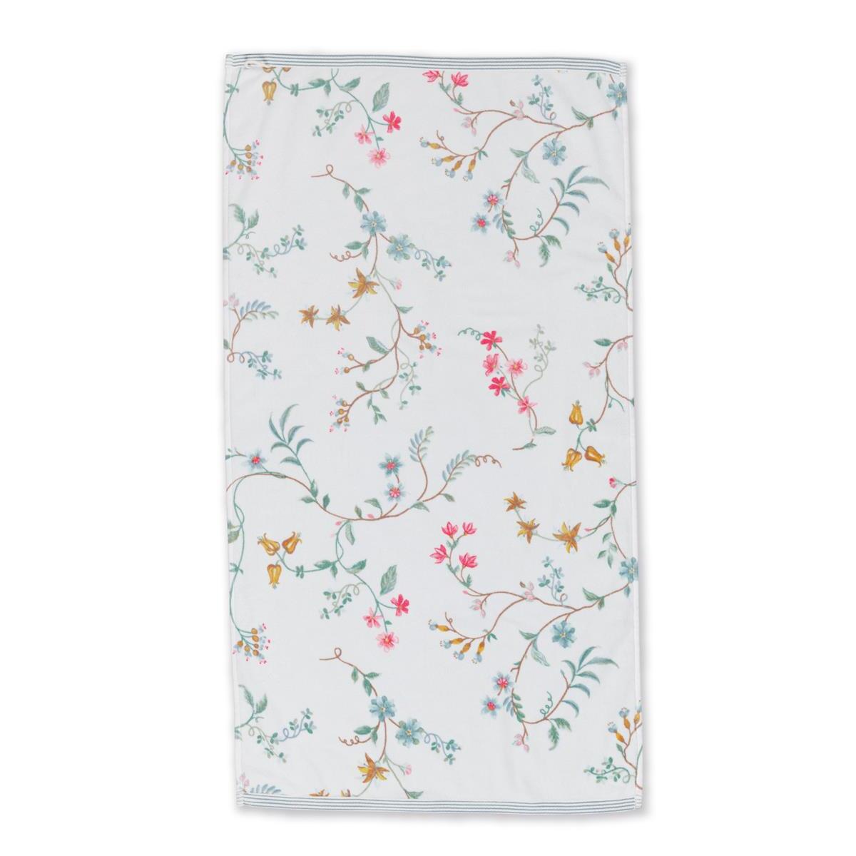 Pip Studio Les Fleurs - Douchehanddoek - Wit - 55x100 cm