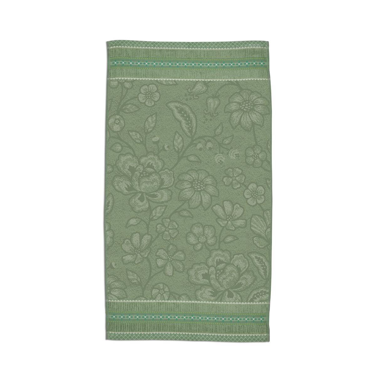Pip Studio Jasmin Jacquard - Douchehanddoek - Groen - 55x100 cm