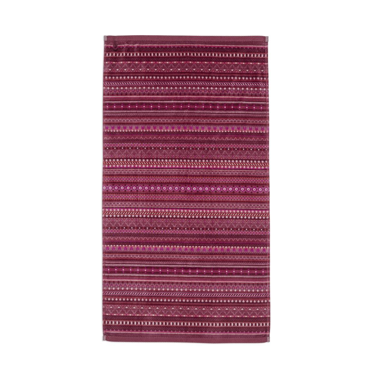 Pip Studio Geometric Print - Douchehanddoek - Donker roze - 55x100 cm