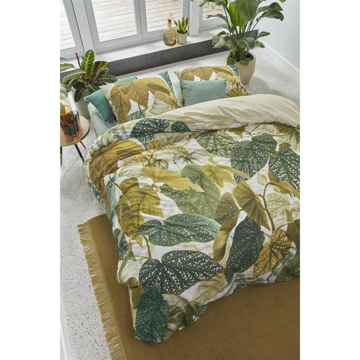 Beddinghouse Begonia  dekbedovertrek - 200x200|220 - Olijfgroen