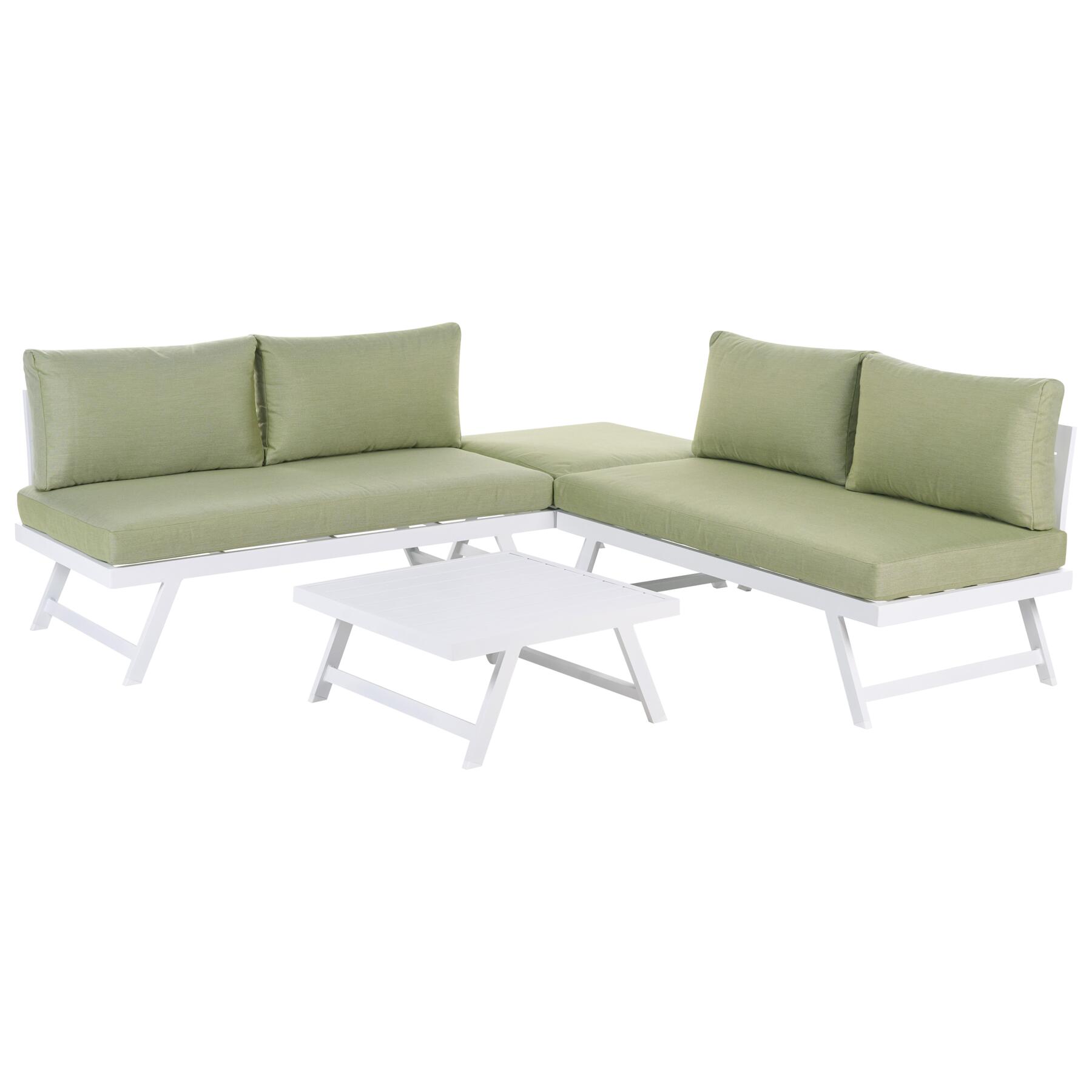 Beliani - COCCORINO - Loungeset voor 5 - Groen - Aluminium