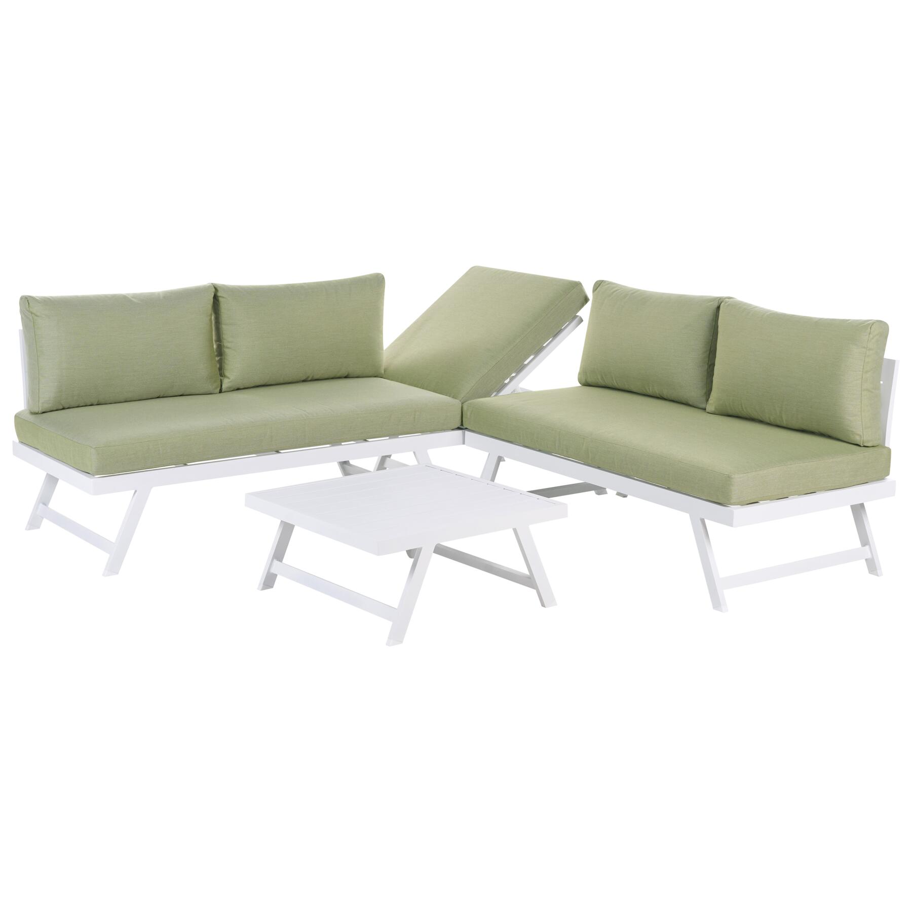 Beliani - COCCORINO - Loungeset voor 5 - Groen - Aluminium