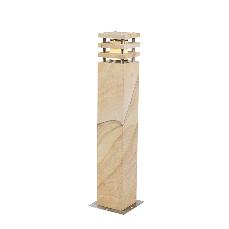 QAZQA Buitenlamp zandsteen met grondpin en kabelmof 70cm IP55 -