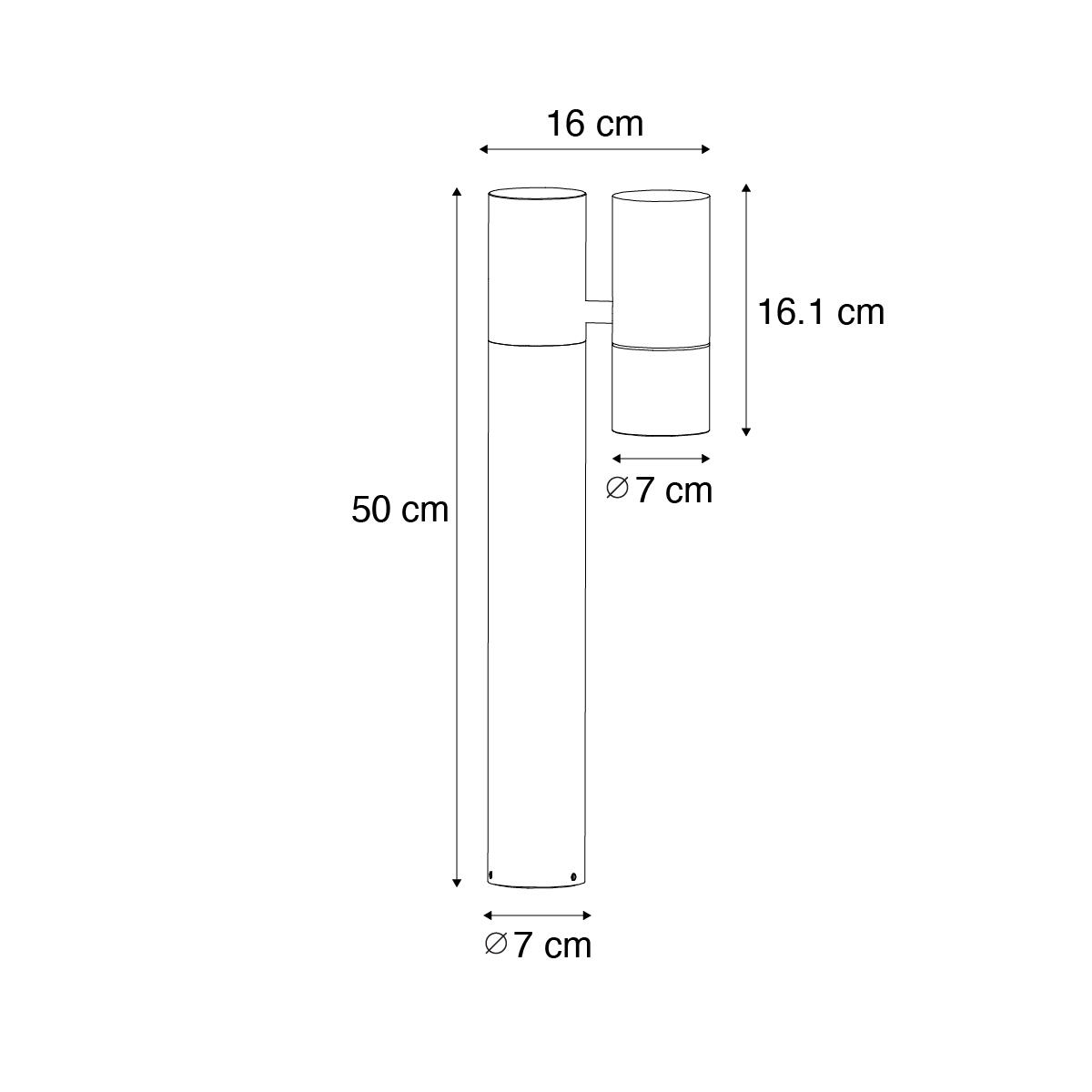 QAZQA Buitenlamp zwart met grondpin en kabelmof 50cm IP44 - Solo