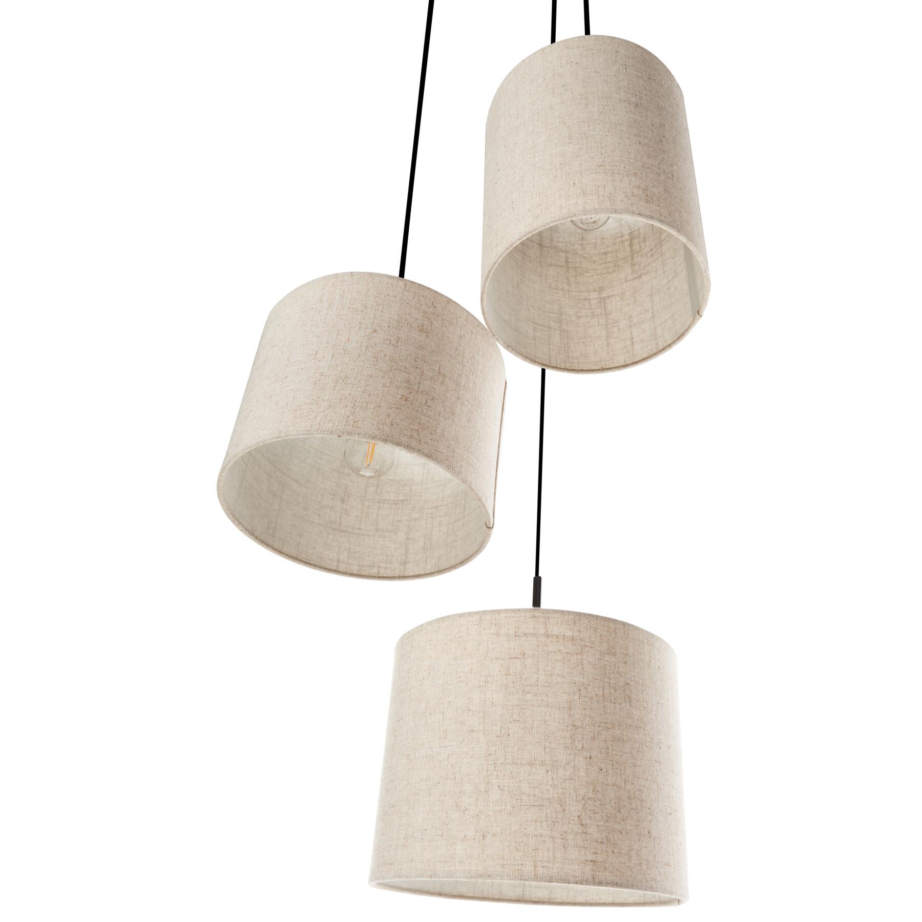 Beliani - PARGUAZA - Hanglamp - Lichtbeige - Linnen