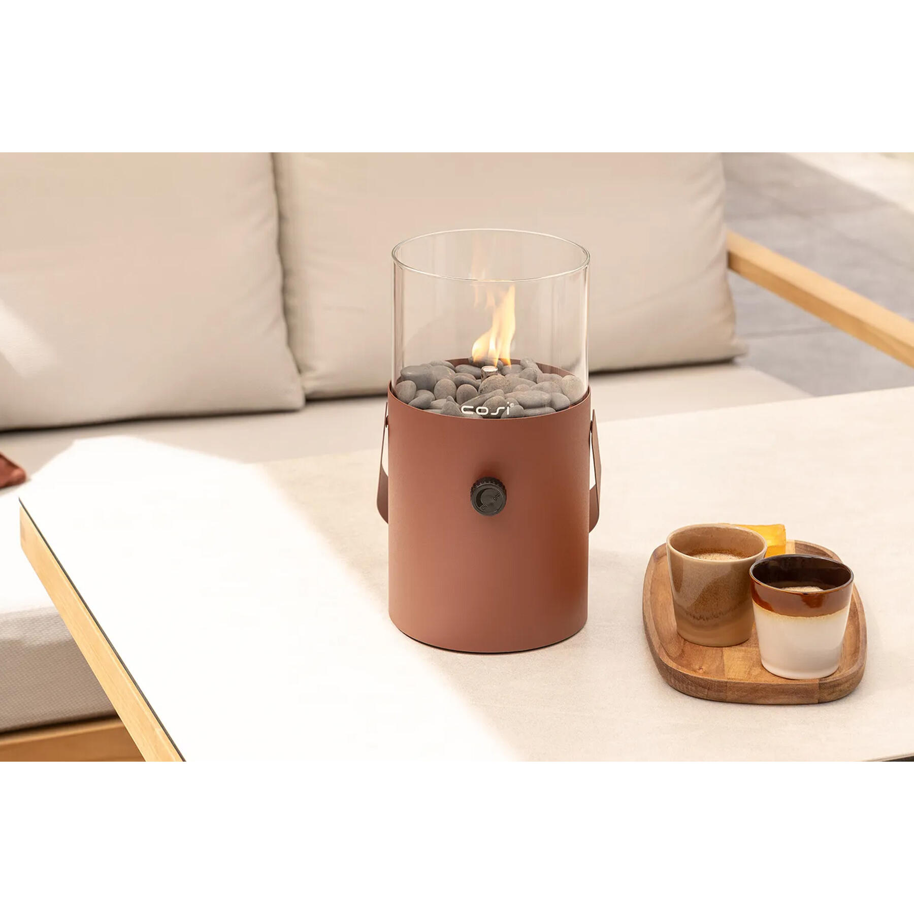 Cosiscoop terra brown - Original - gaslantaarn met gaspatroon