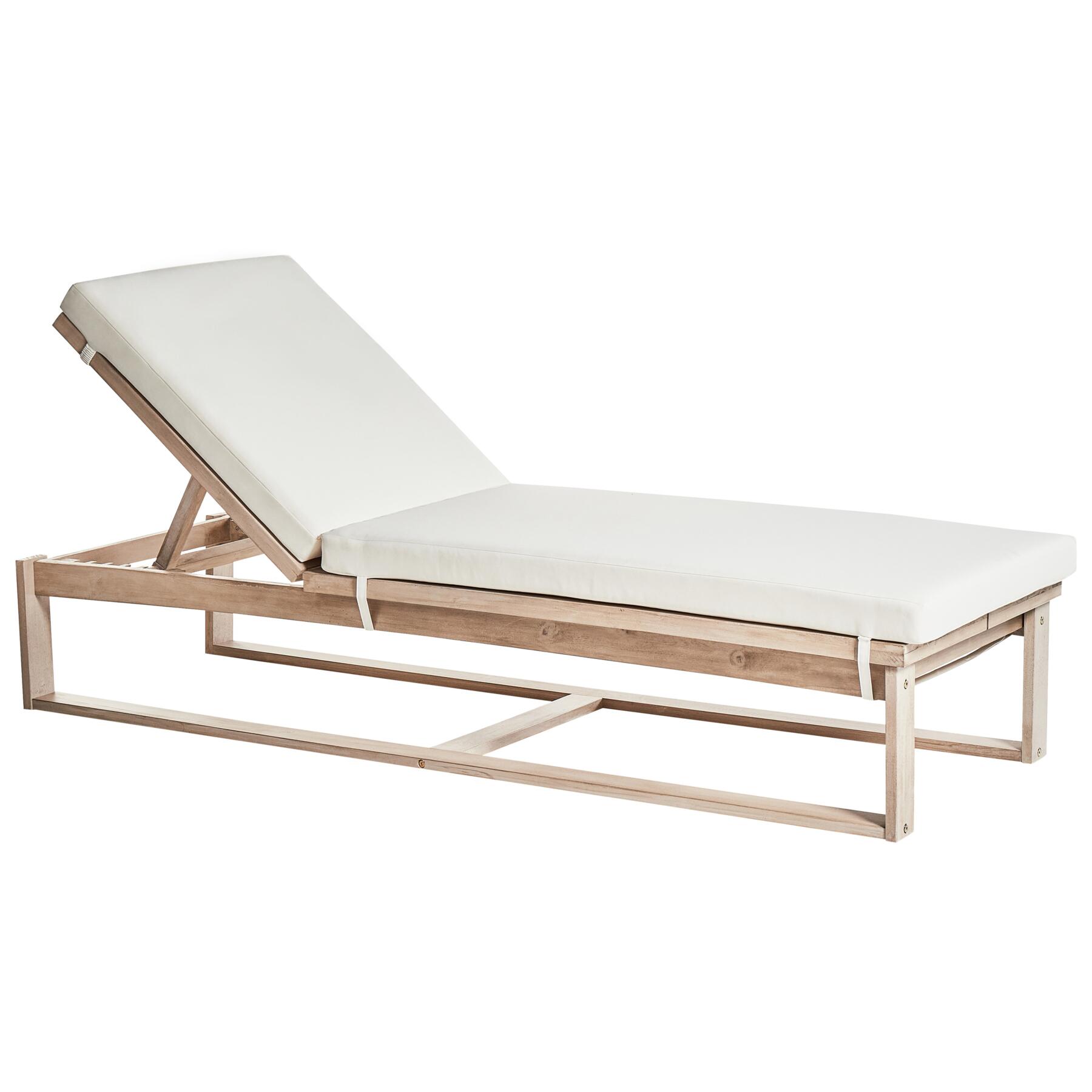 Beliani - AZZANELLO - Ligstoel set van 2 - Lichtbruin - Acaciahout