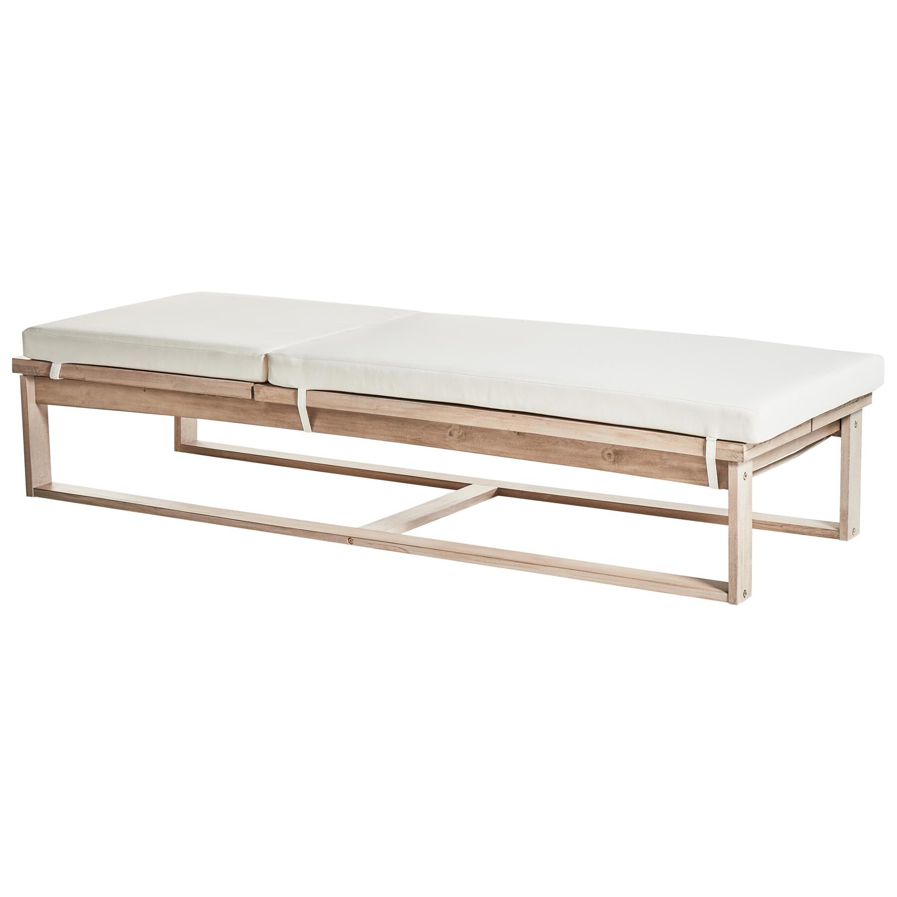 Beliani - AZZANELLO - Ligstoel set van 2 - Lichtbruin - Acaciahout