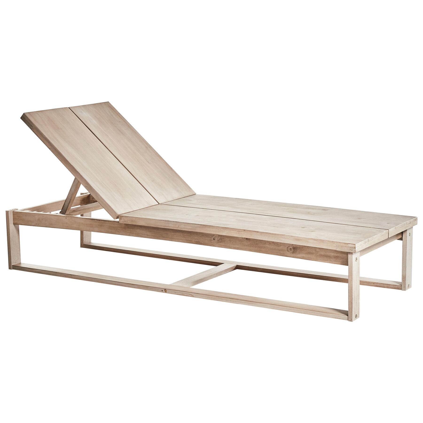 Beliani - AZZANELLO - Ligstoel set van 2 - Lichtbruin - Acaciahout