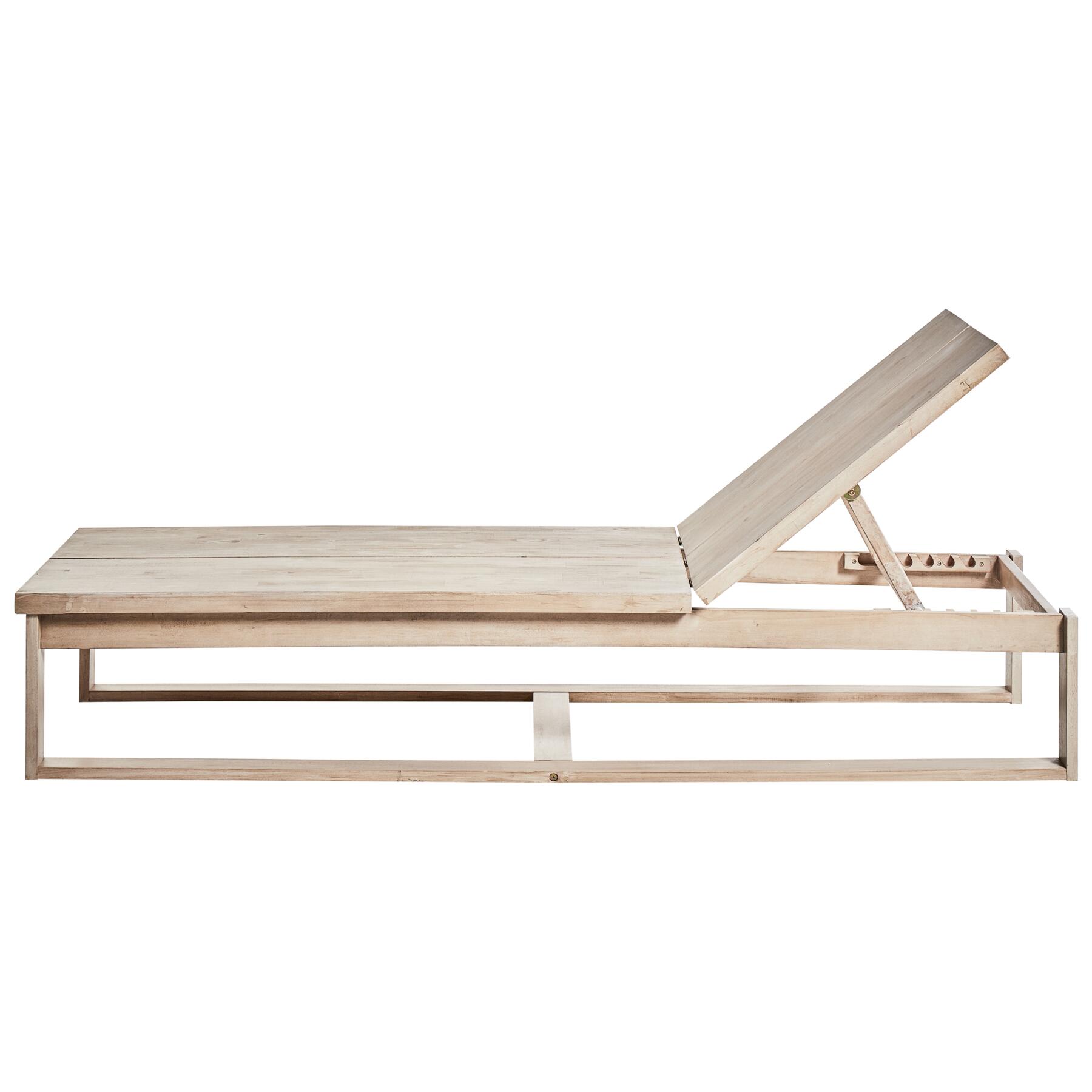 Beliani - AZZANELLO - Ligstoel set van 2 - Lichtbruin - Acaciahout