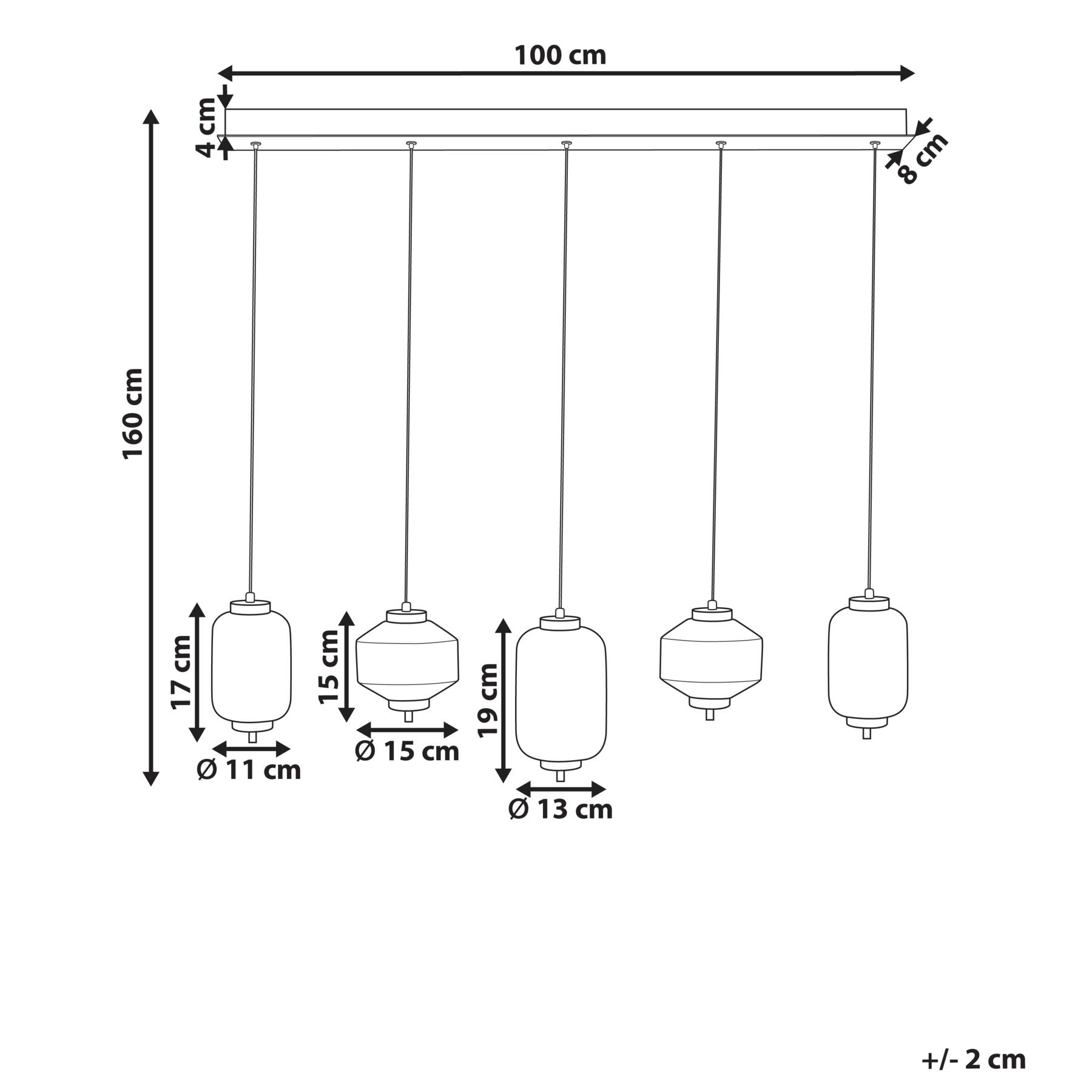 Beliani - SULLANE - Hanglamp 5 lampen - Meerkleurig - Glas