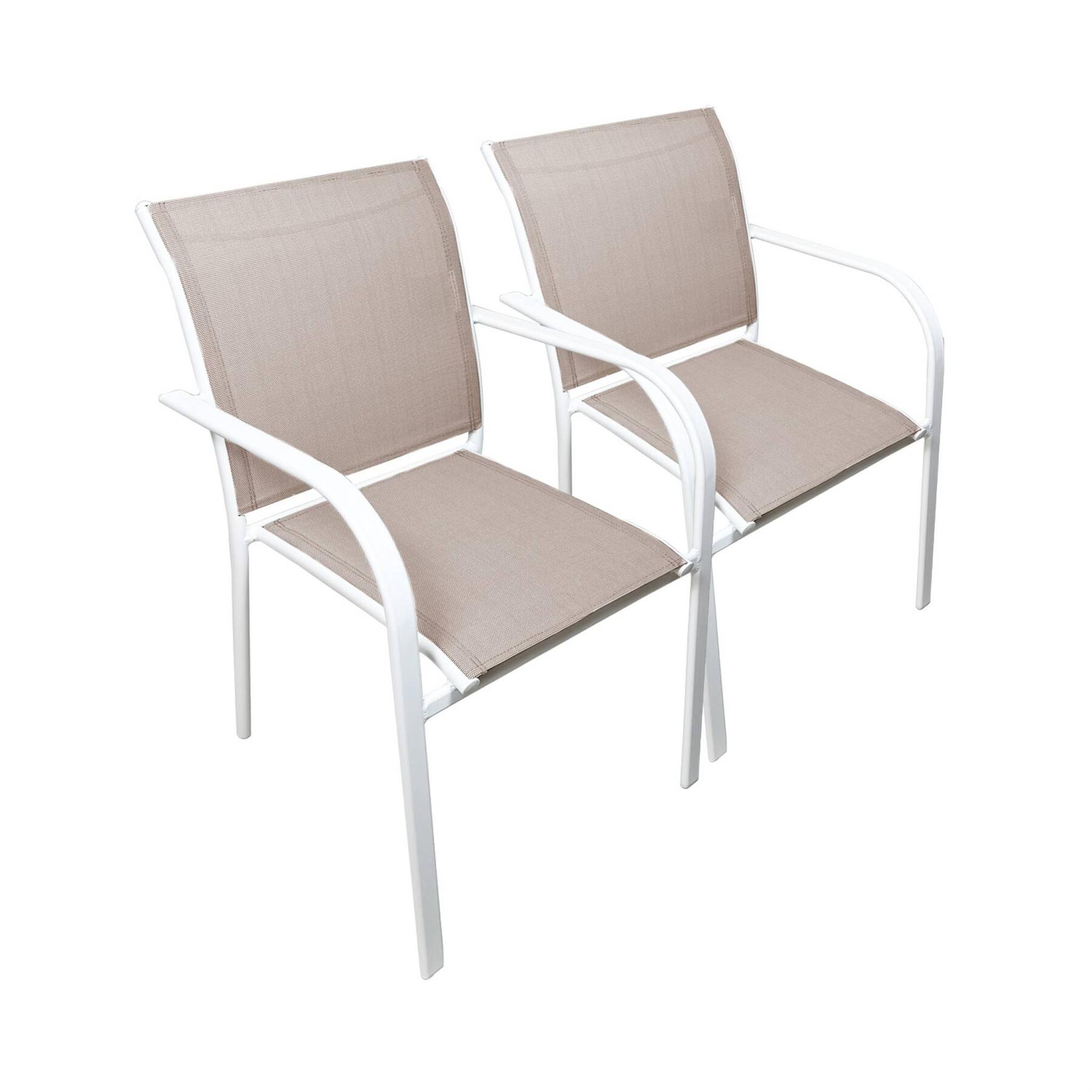 sweeek - Tuinstoelen van aluminium en textileen (Set van 2)
