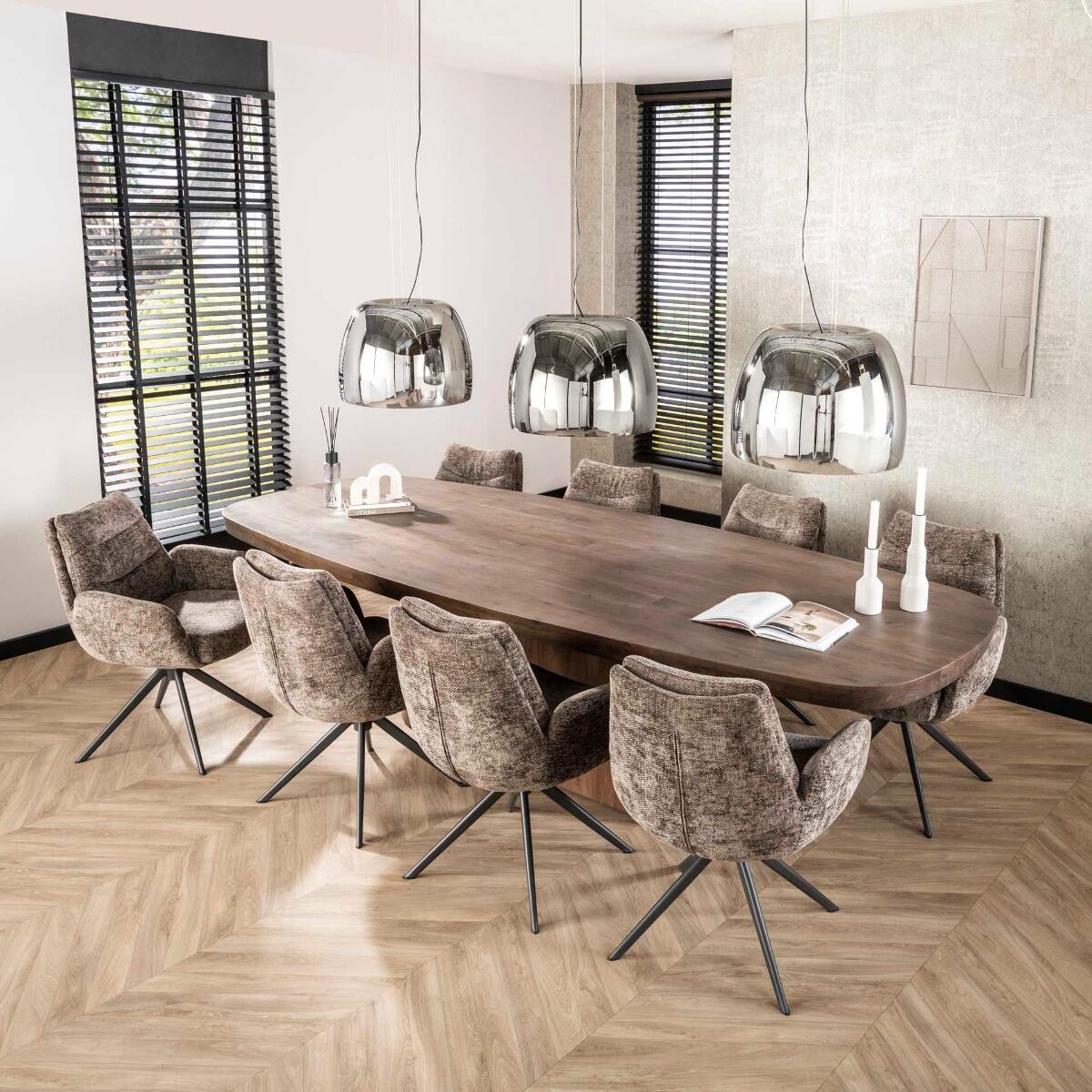 Giga Meubel - Eettafel - Deens Ovaal - 300cm - Acaciahout - Arcadia