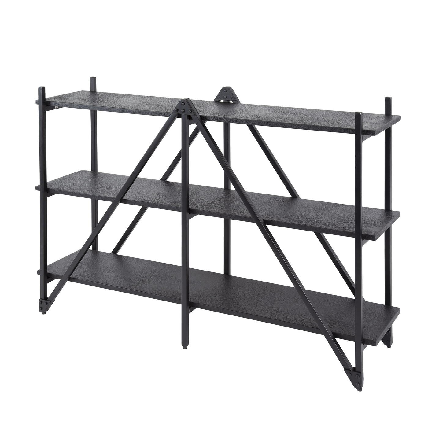 Giga Meubel - Wandrek - Metaal - 130x85cm - Zwart - Piega