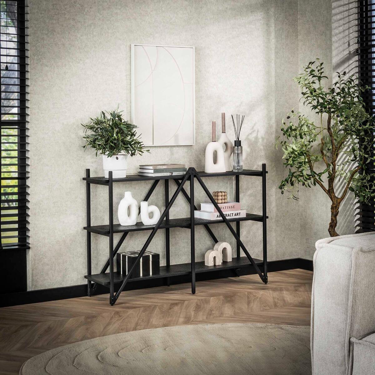 Giga Meubel - Wandrek - Metaal - 130x85cm - Zwart - Piega