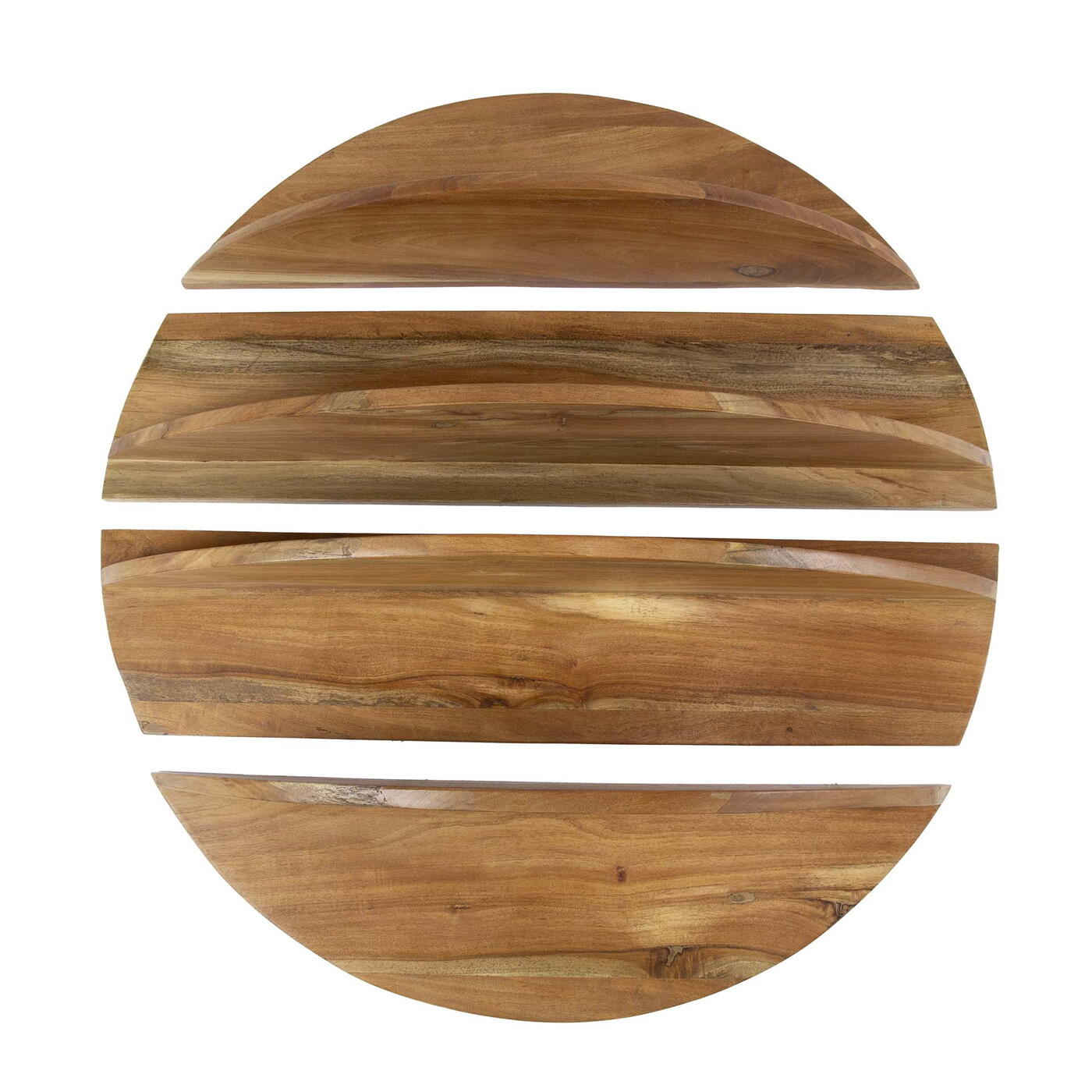 Giga Meubel - Wandschap - 4-Delig Rond - Hout - Naturel - Margosa