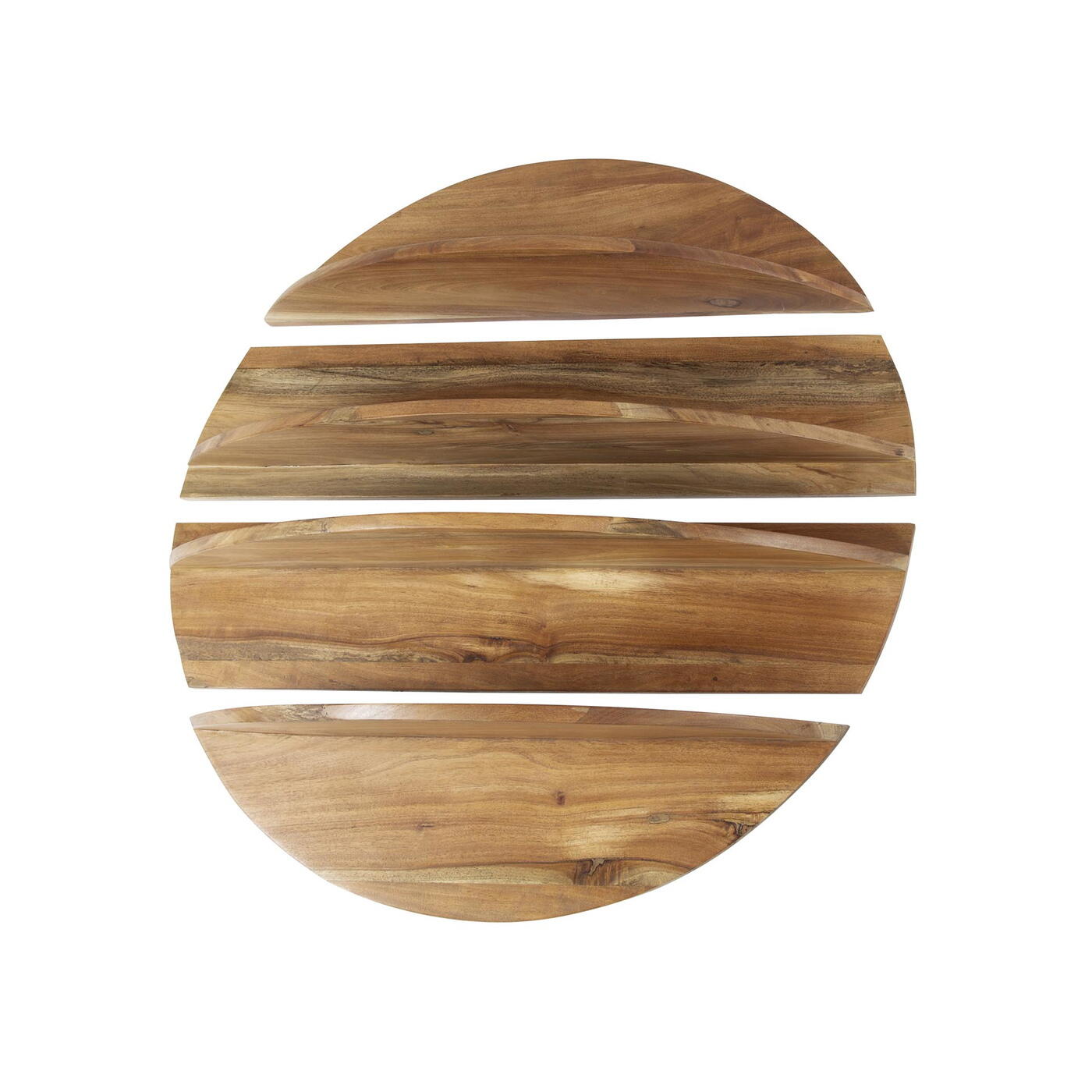 Giga Meubel - Wandschap - 4-Delig Rond - Hout - Naturel - Margosa