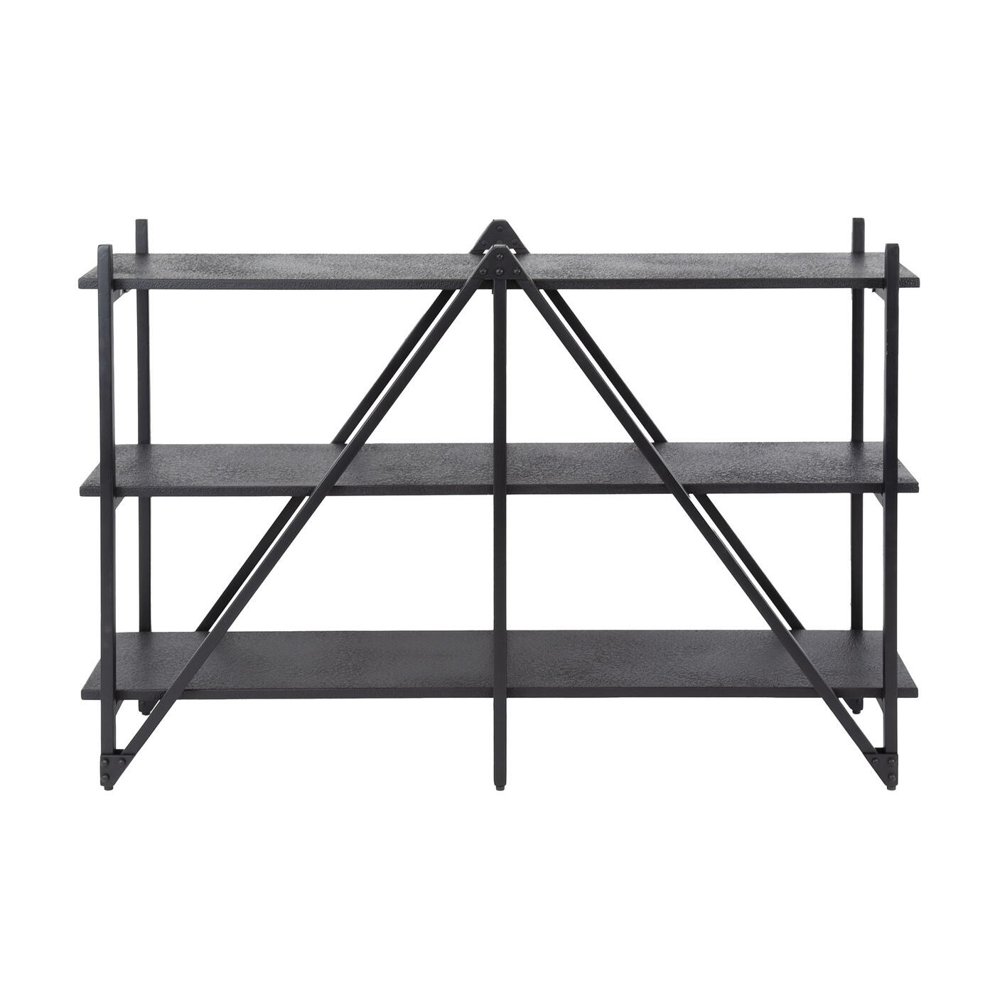 Giga Meubel - Wandrek - Metaal - 130x85cm - Zwart - Piega