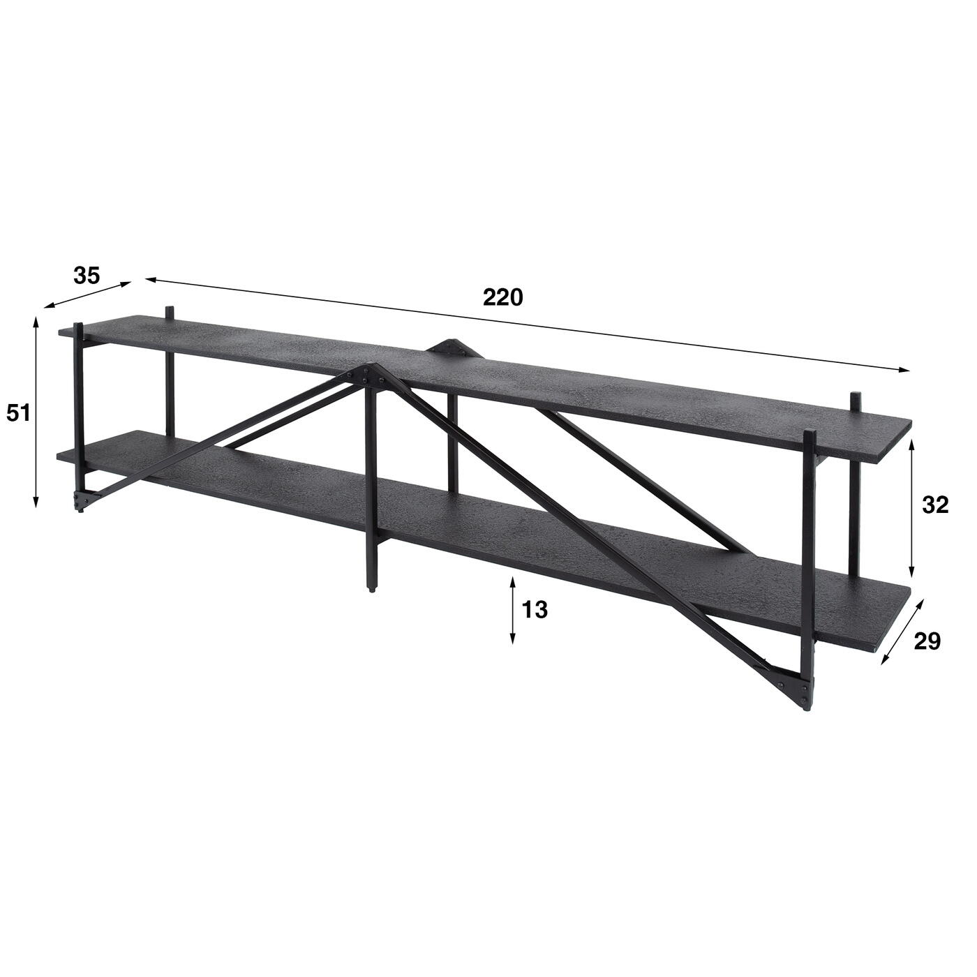 Giga Meubel - Tv-meubel - Metaal - 220x35x51 - Piega