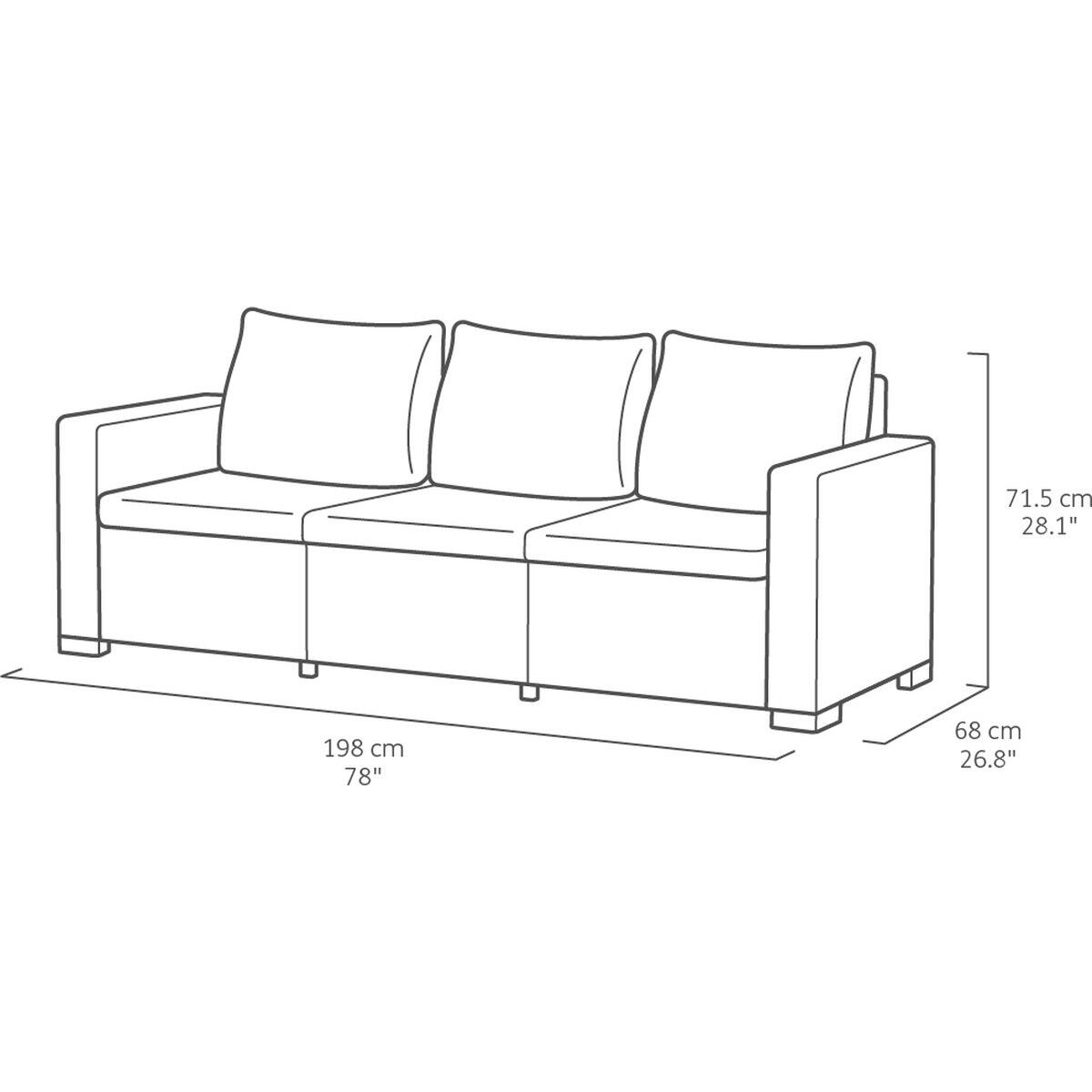 Allibert California Chaise Longue Loungeset - 3-4 personen - Grafiet