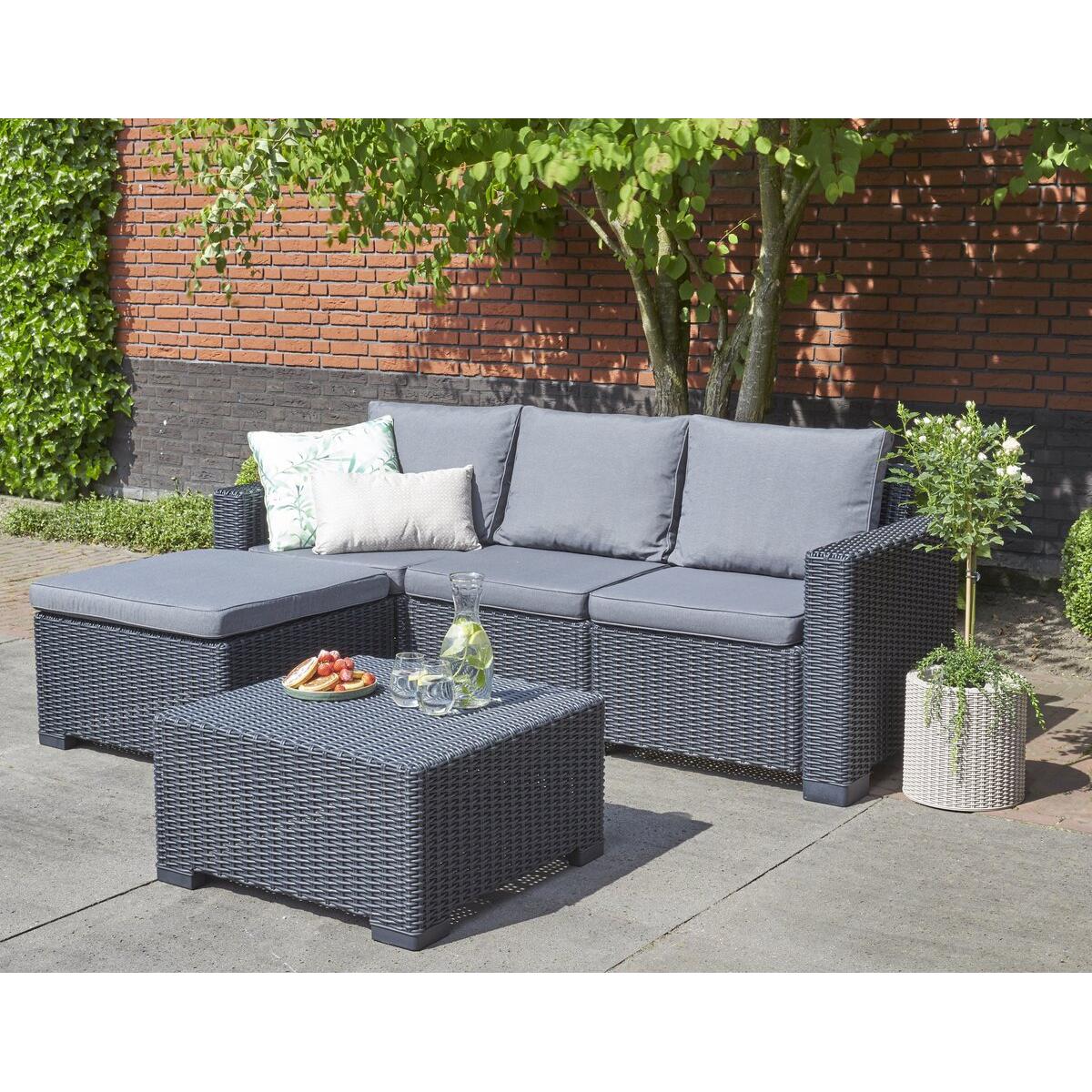 Allibert California Chaise Longue Loungeset - 3-4 personen - Grafiet