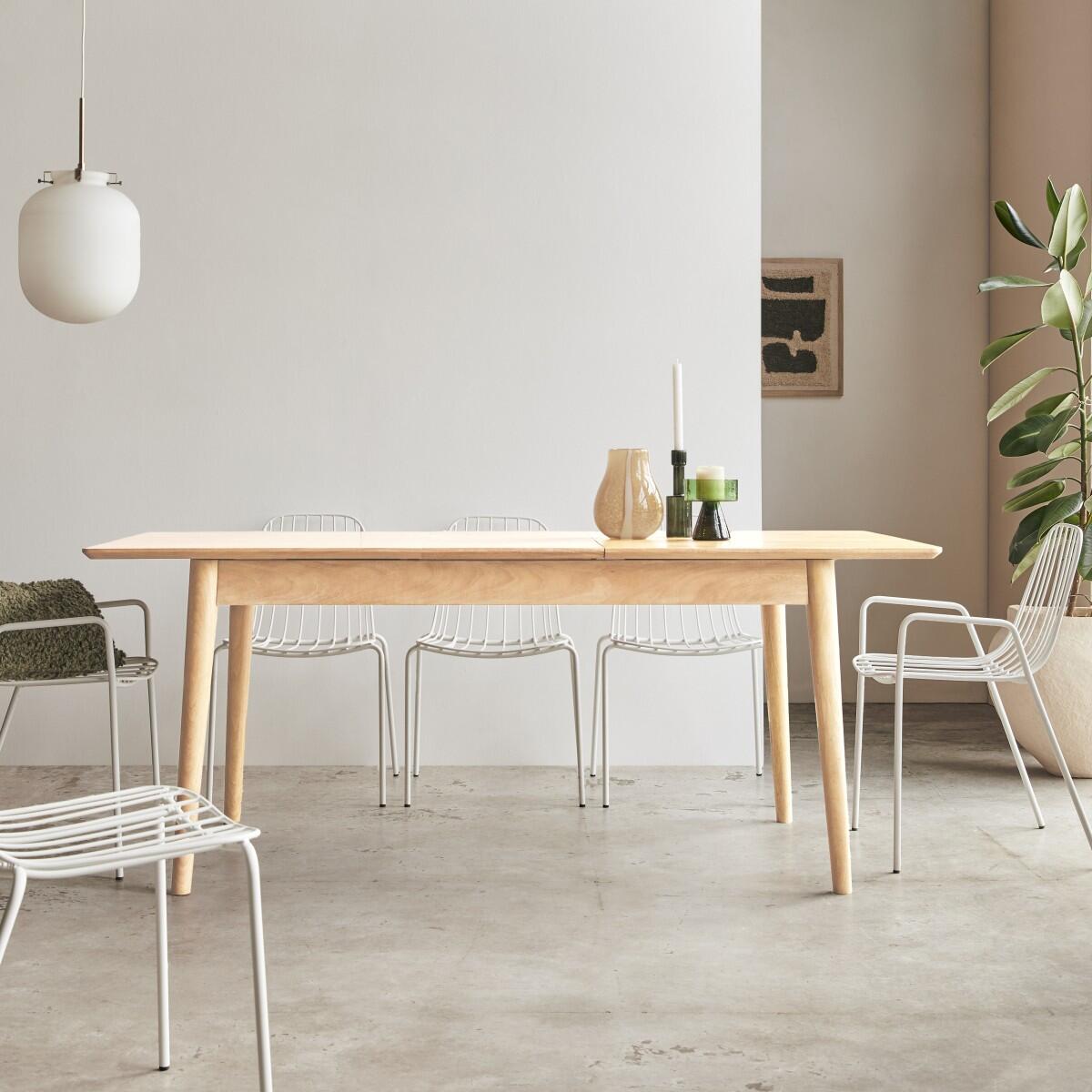 Tikamoon - Uitschuifbare tafel in massief mangohout 190x88 Cloé
