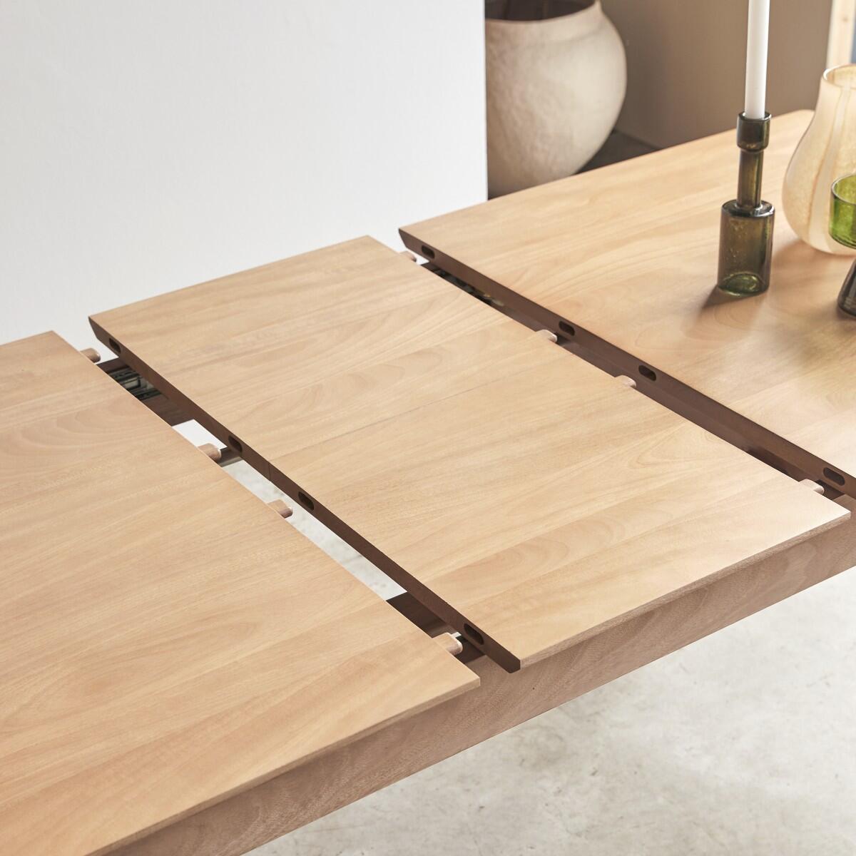Tikamoon - Uitschuifbare tafel in massief mangohout 190x88 Cloé