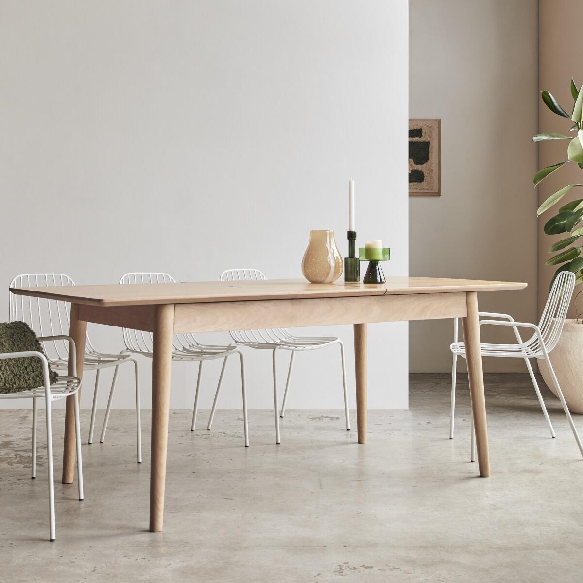 Tikamoon - Uitschuifbare tafel in massief mangohout 190x88 Cloé