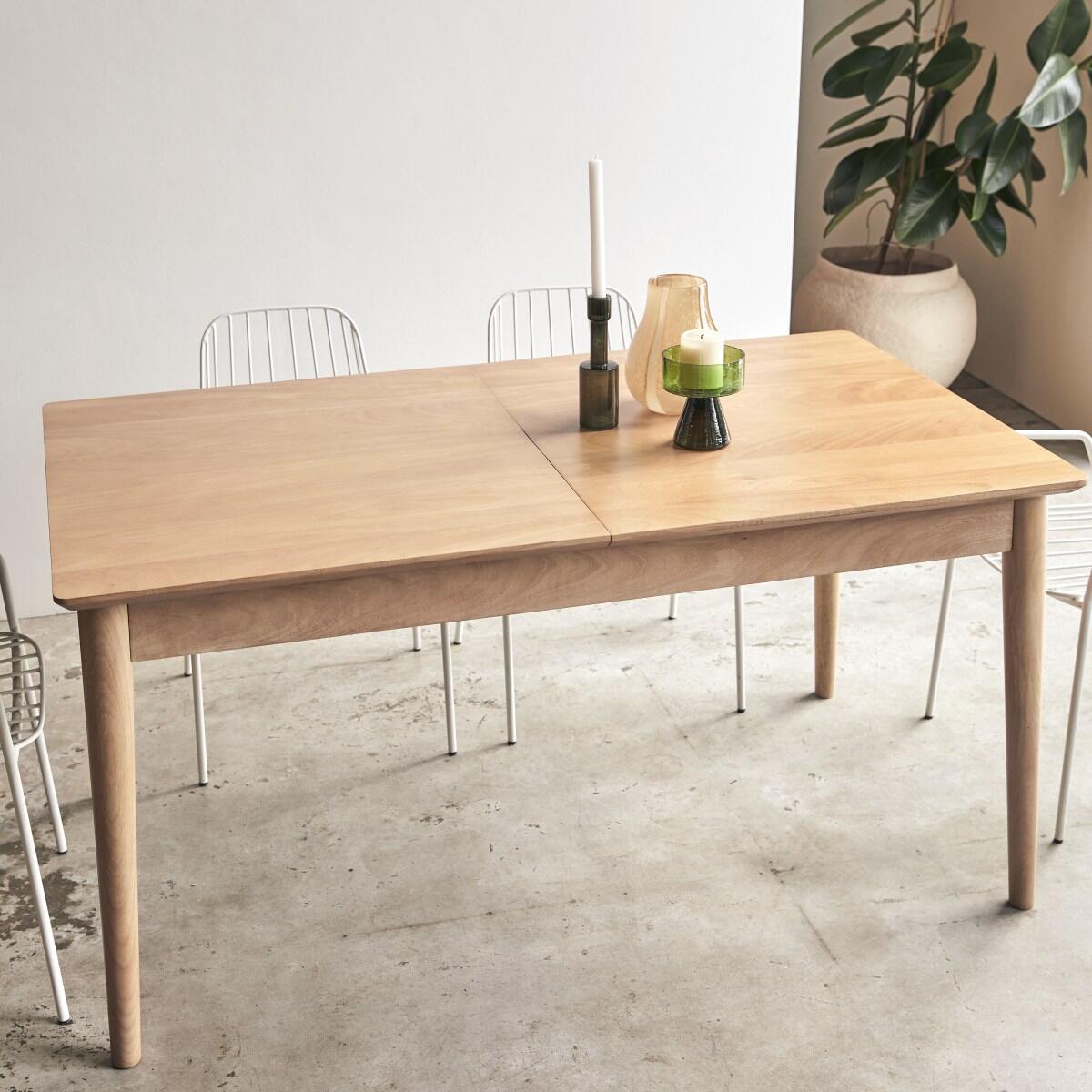 Tikamoon - Uitschuifbare tafel in massief mangohout 190x88 Cloé