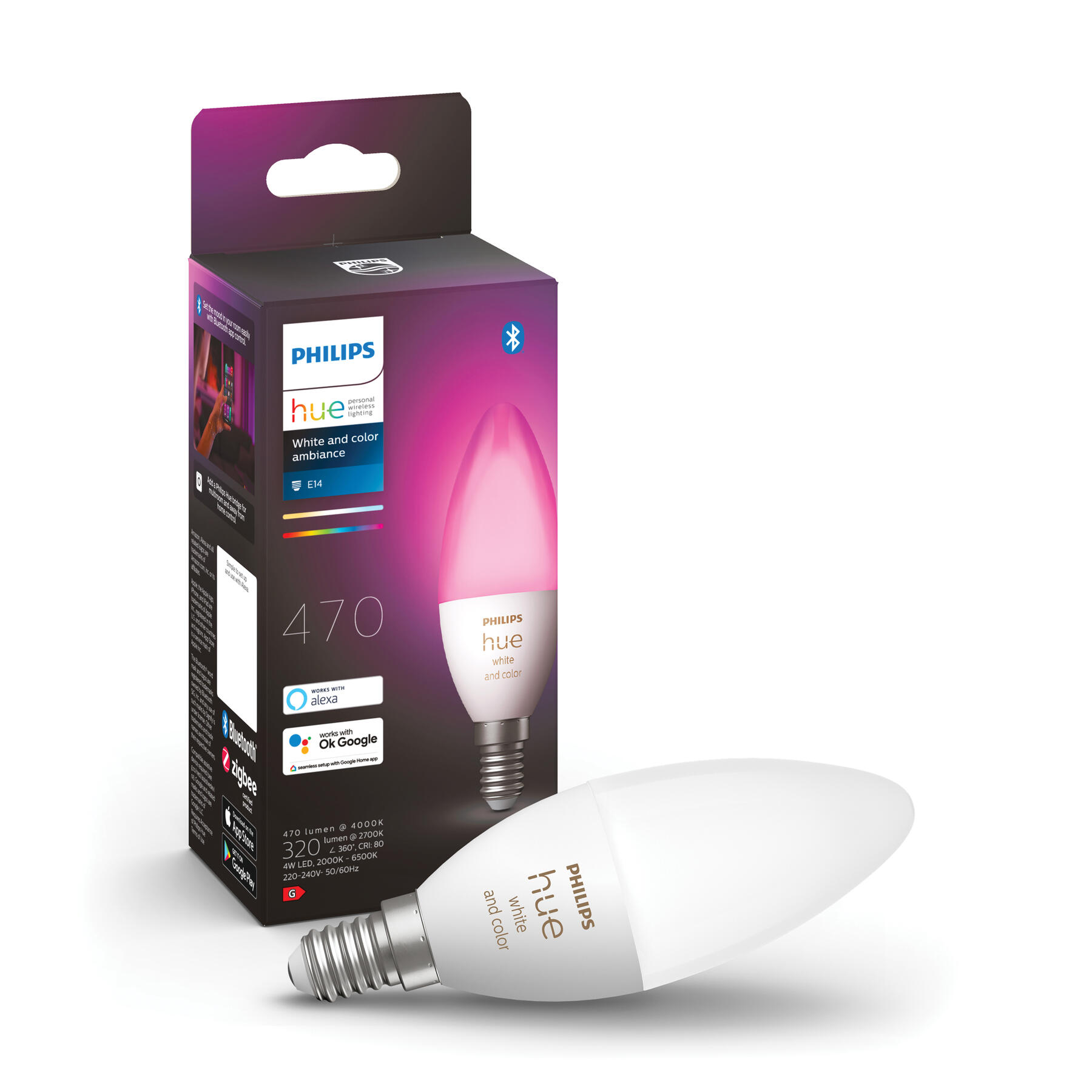 Philips Hue Uitbreidingspakket White and Color Ambiance Kaarslamp E14